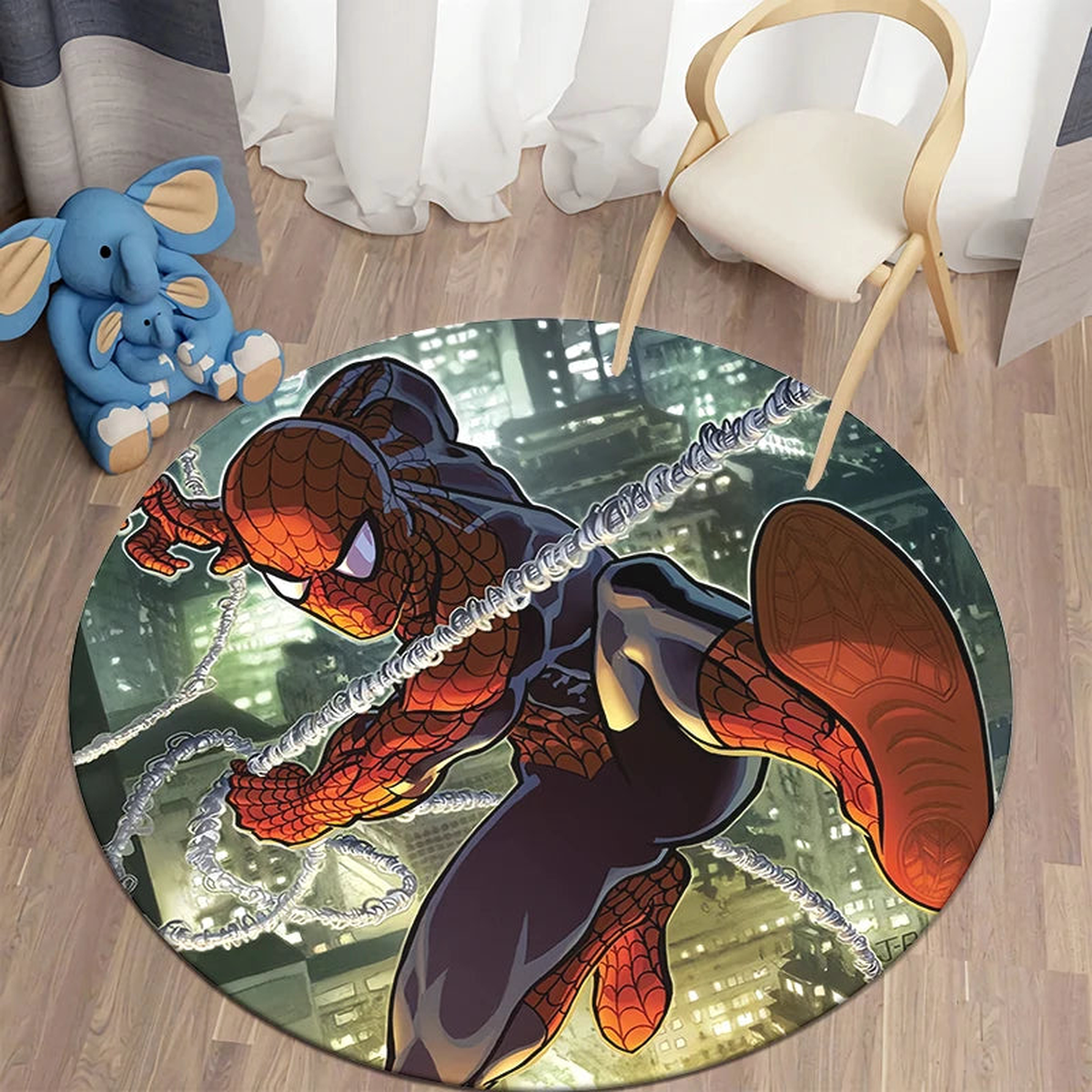 Spider Man,handsome,HD Printed Round Carpet.Bedroom,office,Balcony,Entry Door,Sofa,bed,Chair Non-slip Mat.Gift,Picnic,Camp,Rug - 10 | 100cm(39.37 in) diam