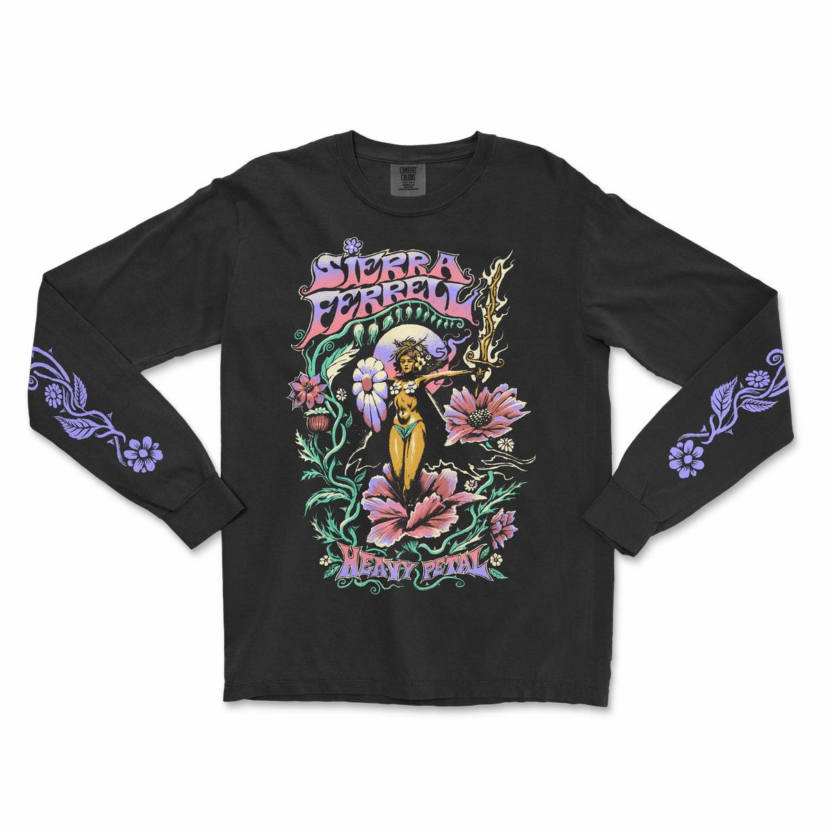 LS Black Heavy Petal Tee