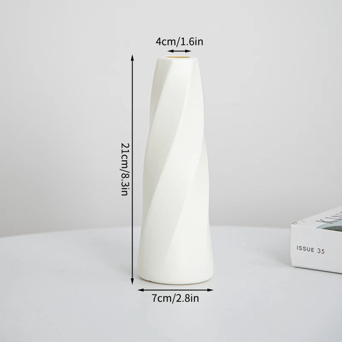 Nordic Flower Vase Imitation Ceramic Flower Pot Plastic Modern Plants Pot Flower Arrangement Decorative Flowerpot Wedding Table - S8