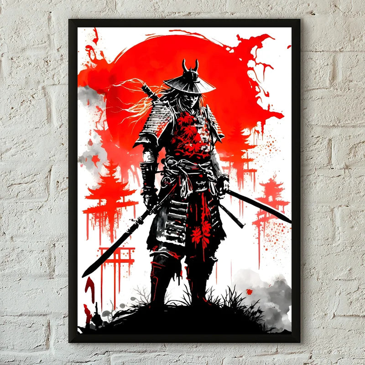 1PC Japanese Landscape Samurai Geisha Bonsai Torii Gate Sakura Art Poster Paper Print Home Living Room Bedroom Entrance Bar Cafe - z6 | 50x70cm No Frame