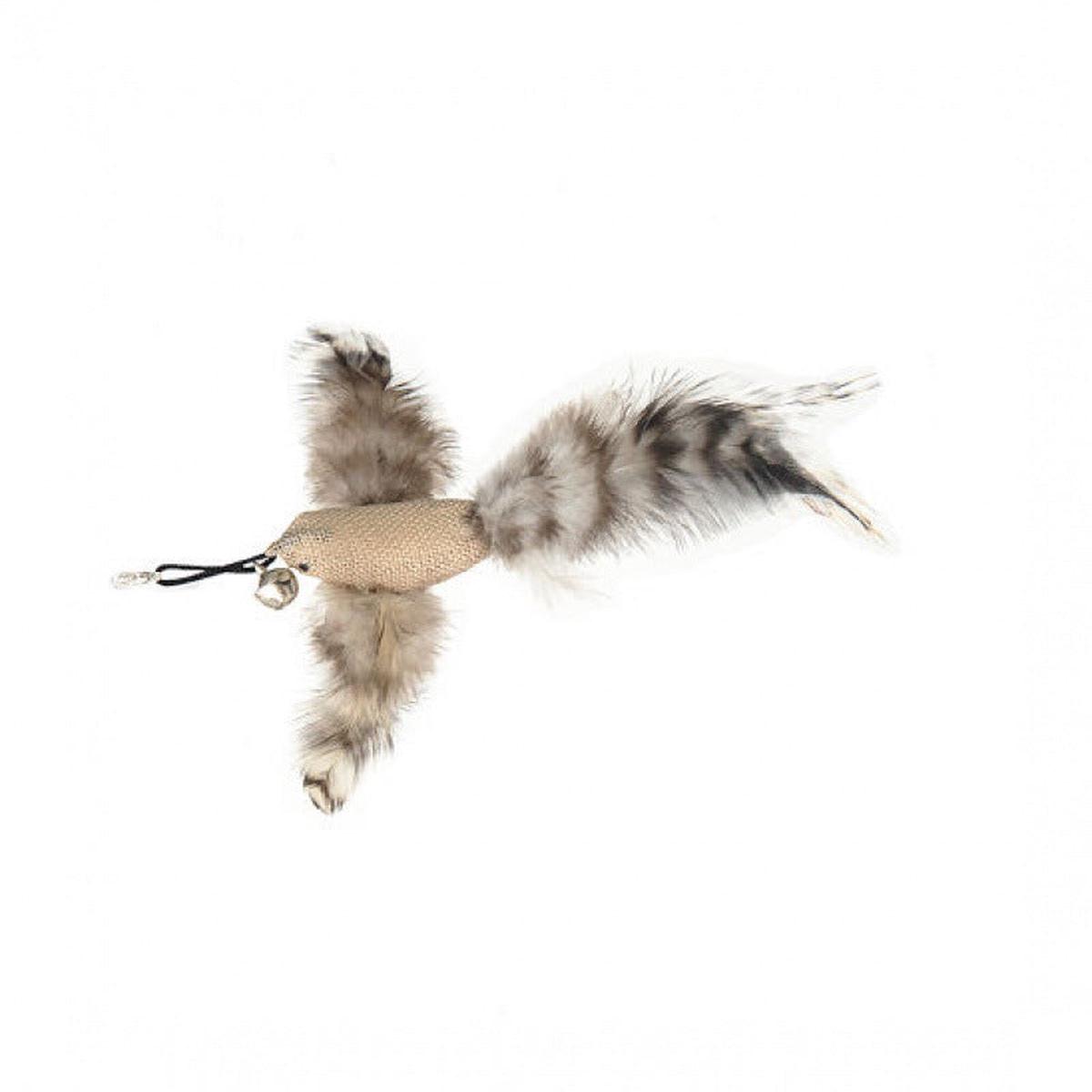 Interactive Feather Pole Toy for Cats - Two replacement heads C
