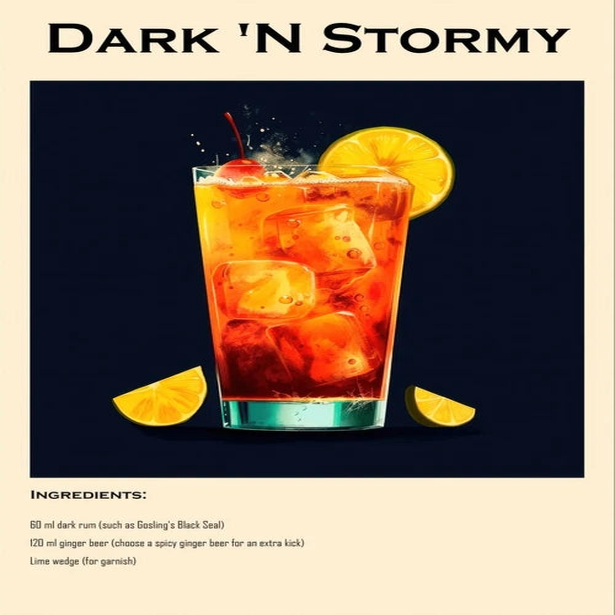 Old Fashioned Cocktail Drinks Negroni Mojito Posters Retro Aperol Spritz Canvas Prints Wall Art Painting Pictures Bar Kitchen - 17 | 30x42cm No Frame