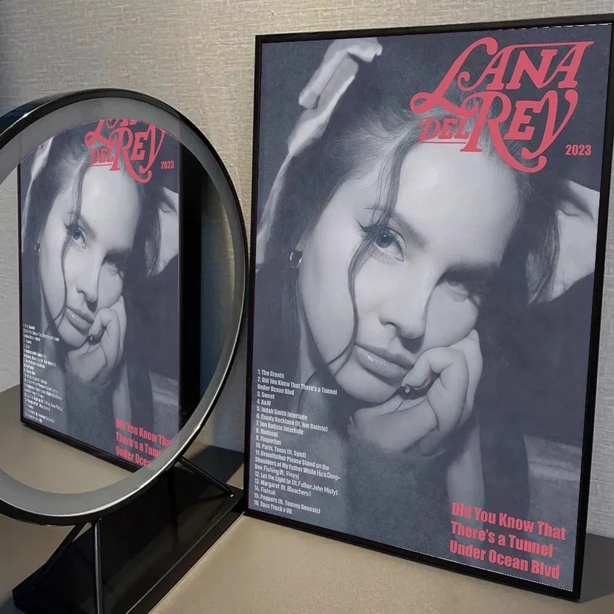 1pc Black And Pink Lana Del Rey Poster Self-adhesive Art Waterproof Paper Sticker Coffee House Bar Room Wall Decor - z1 | 10x15cm No Frame