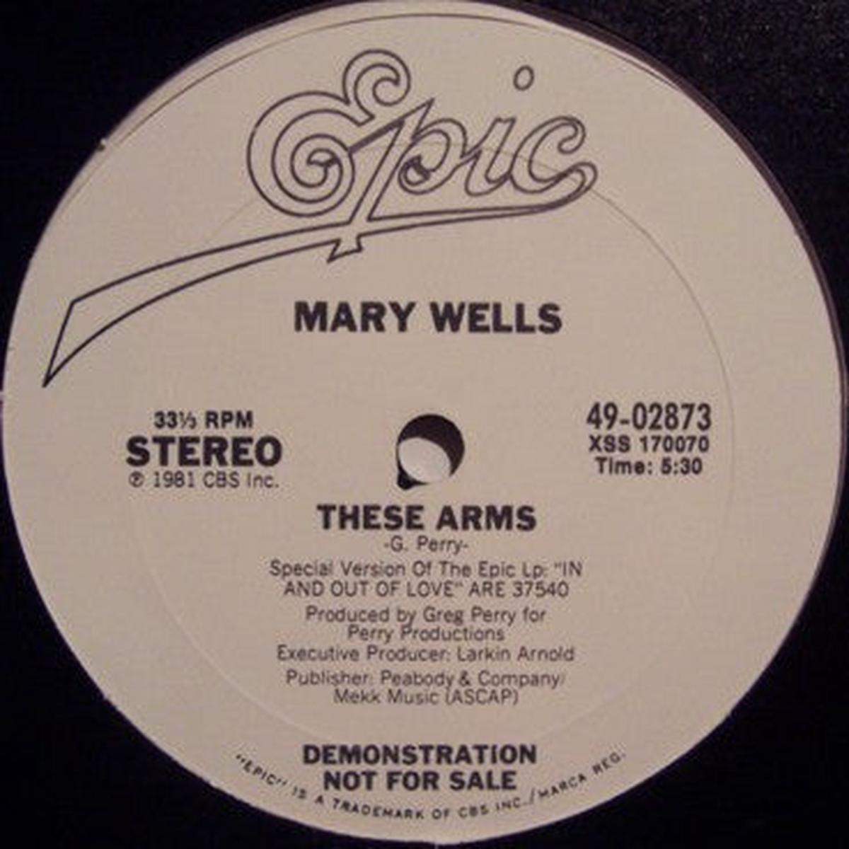 Mary Wells - These Arms (12", Promo) (VG+)
