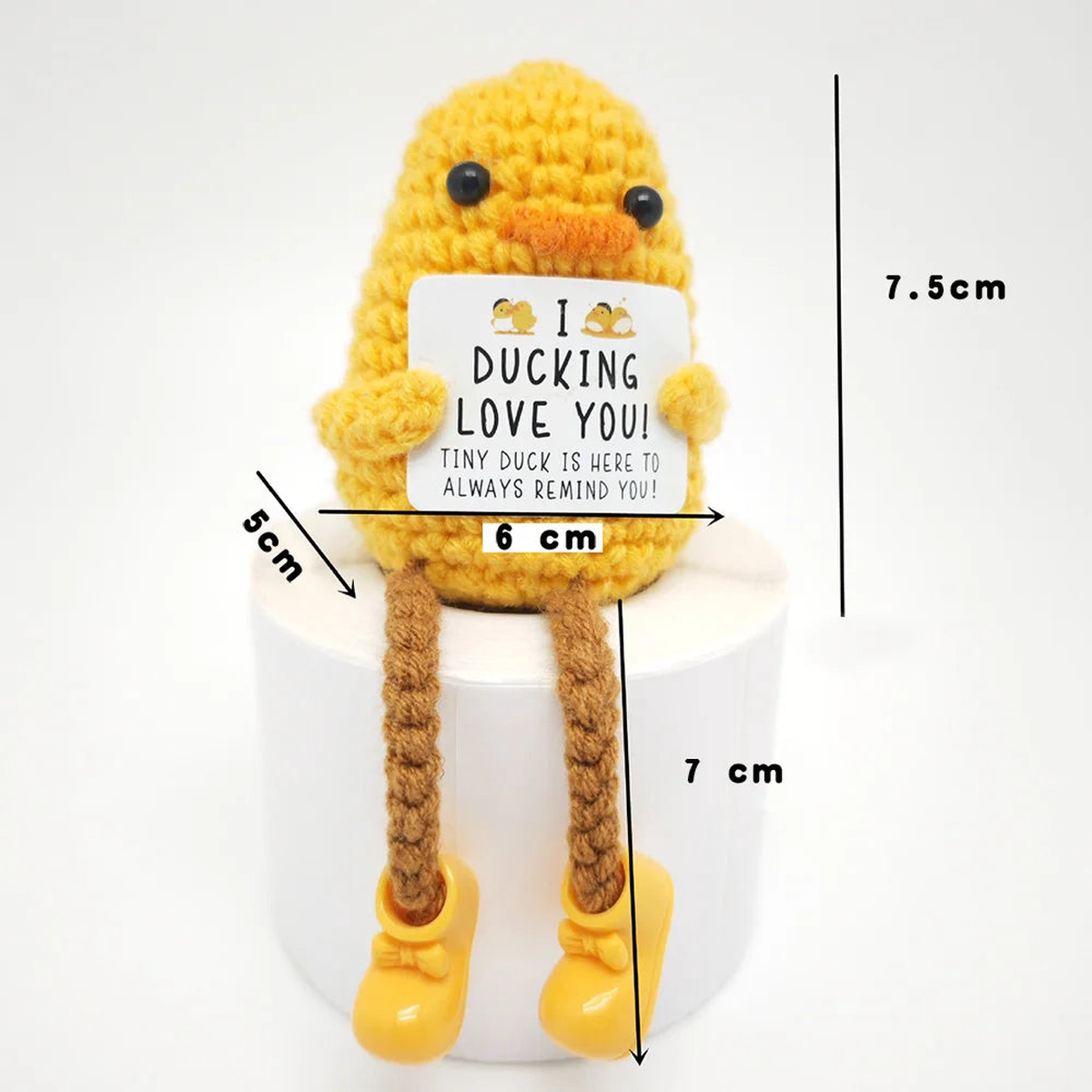 Mini Positive Potato Funny Avocado Duck Cute Knitted Crochet Doll with Card for Women Men Mom Dad Friend Birthday Cheer Up Gifts - long leg duck | China Mainland