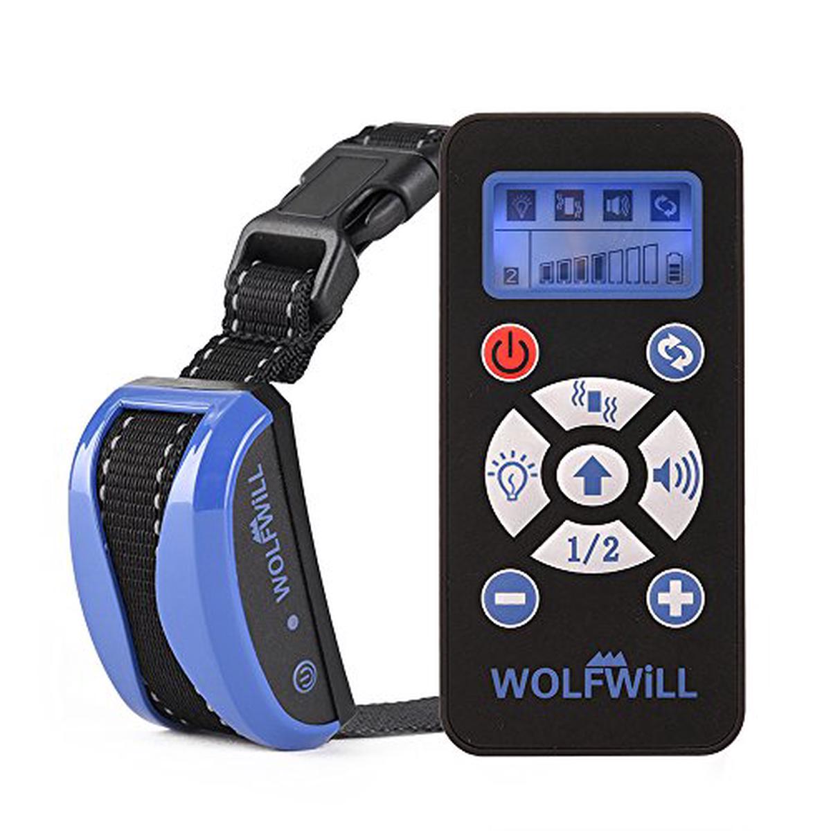 WOLFWILL 800 Yards Dog Training Collar - Waterproof & Rechargeable E-Collar with Beep Automation Adjustable Vibration (1*collar)