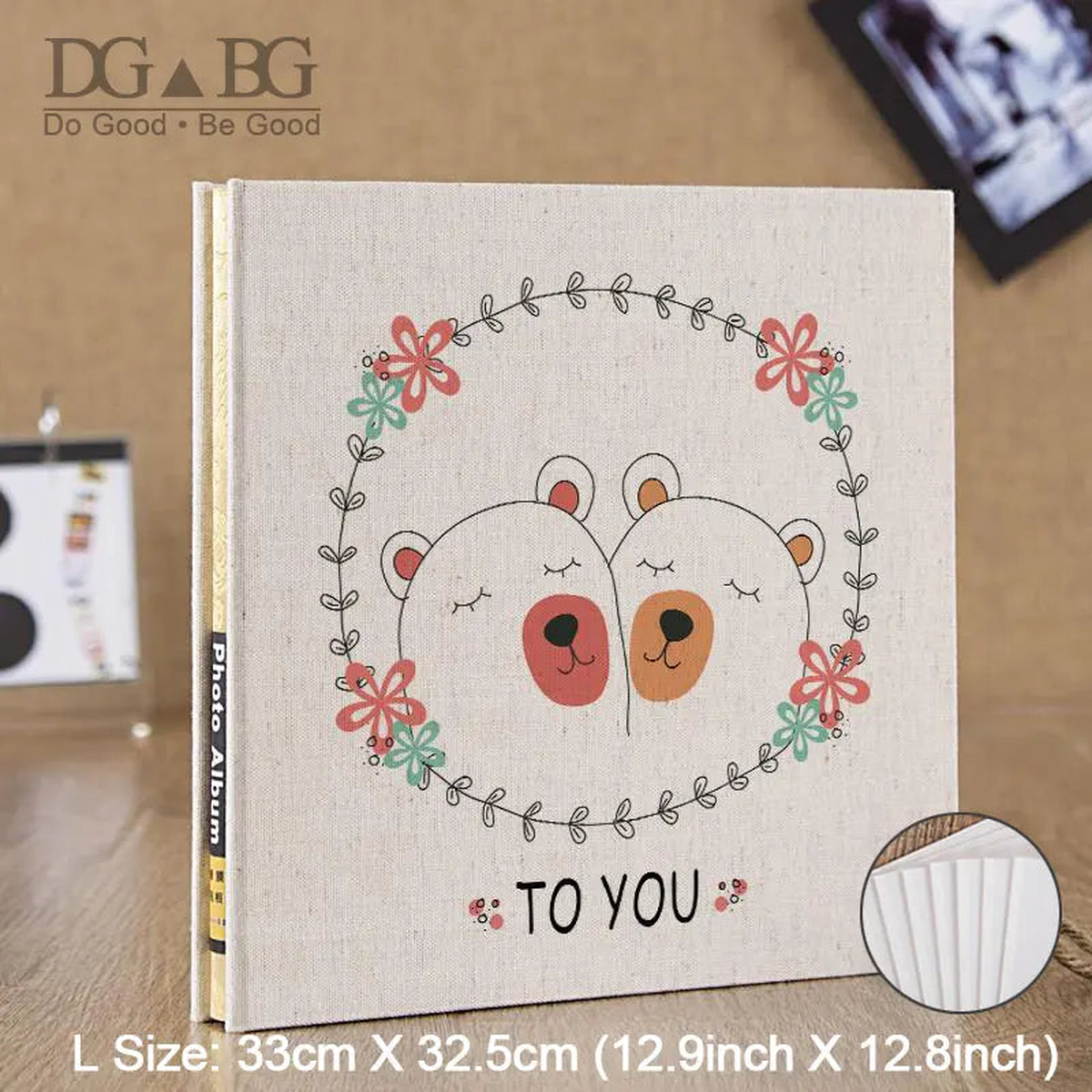 Photo Album Wedding Self Stick Baby Scrapbook Magnetic Sheet 4x6 5x7 8x10 Picture Love Family Large Travel Memory Book Portfolio - 18 white inside page