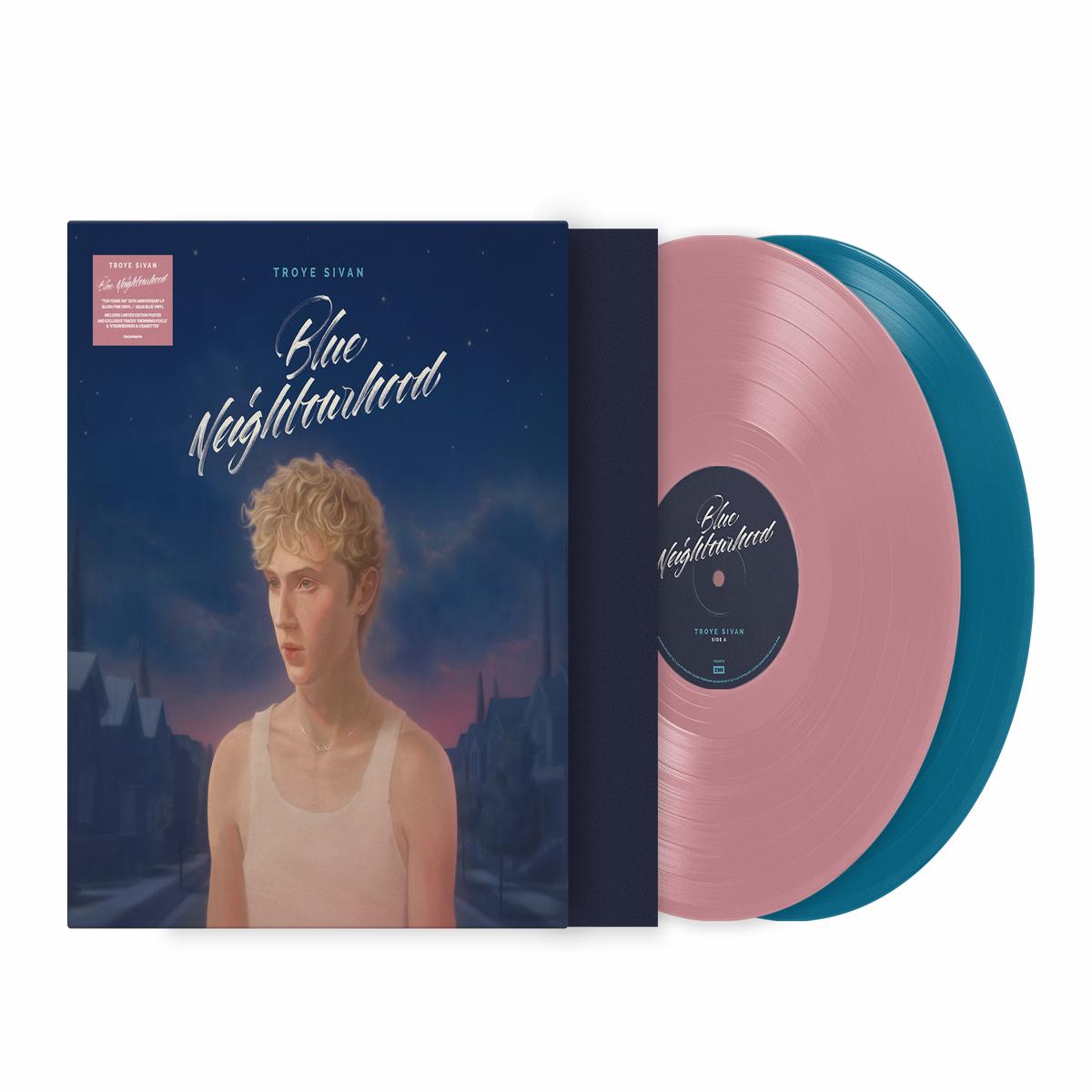 Troye Sivan "Blue Neighbourhood 'Ten Years On' (10th Anniversary)" 2xLP (Blush Pink & Aqua Blue Vinyl)