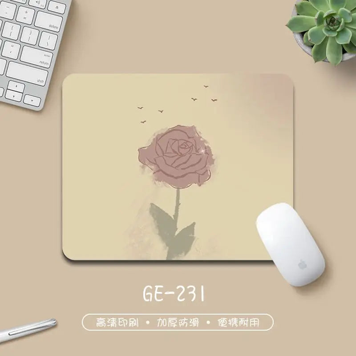 Various Flowers Kawaii Pad Small XS Rubber Mousepad For PC Gamer Desktop Decoration Office Mouse Mat Deskmat Rug Stitched Edge - D | LA 25X30CM-3MM