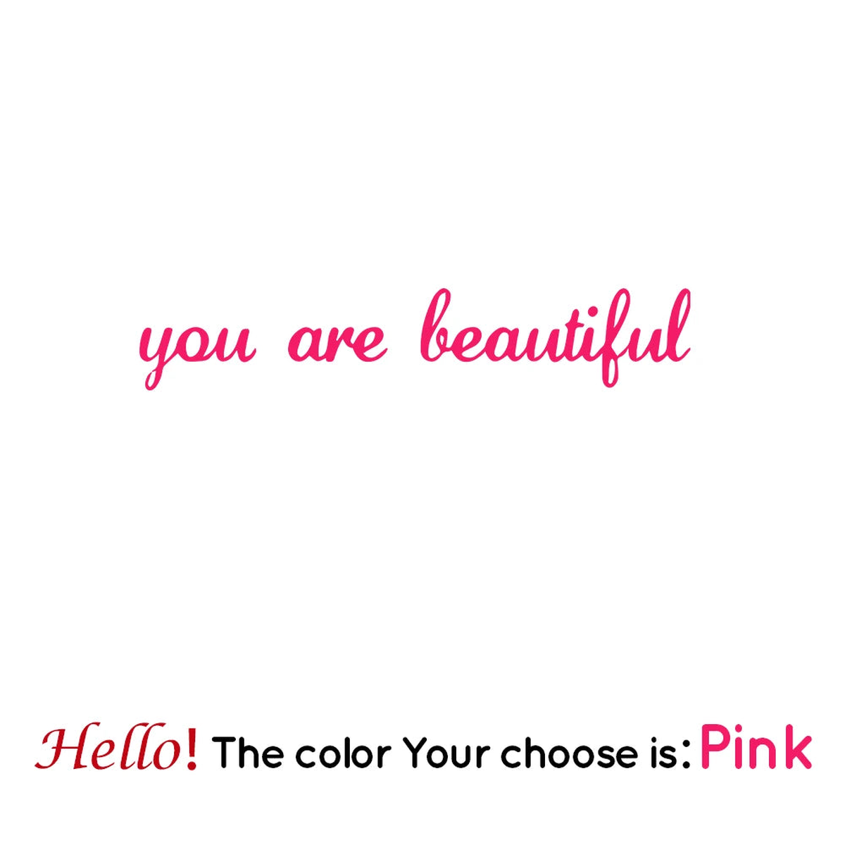 You Are Beautiful Nursery Wall Mirror Stickers Vinyl Art Decals For Bathroom Diy Pvc Home Decoration Accessories - pink | XL 52cmX9cm
