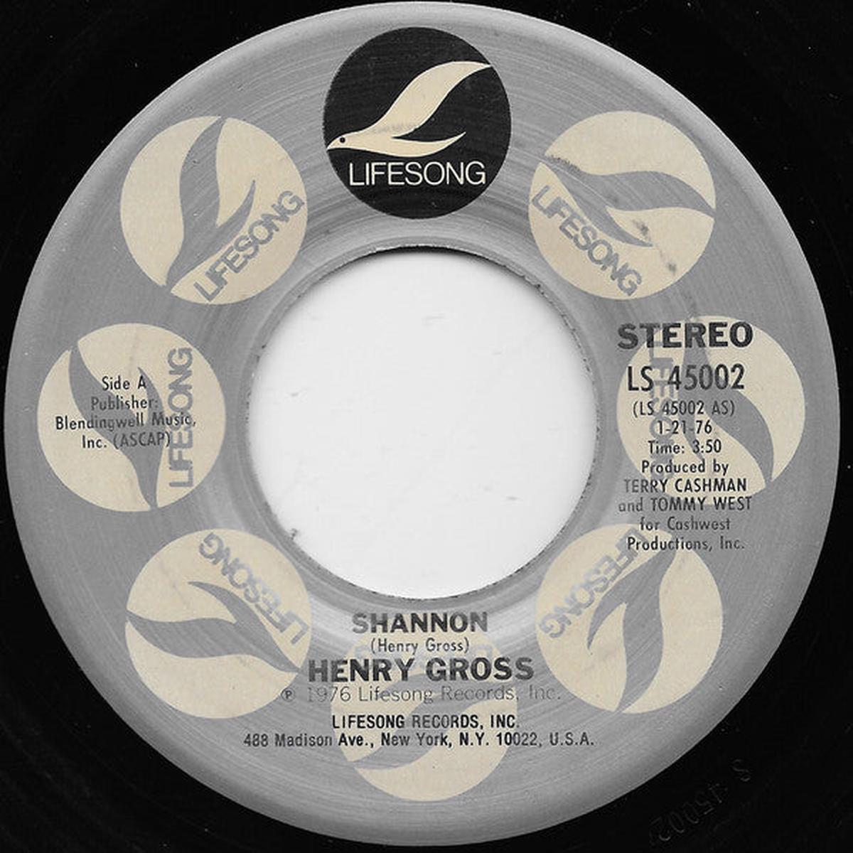 Henry Gross - Shannon (7", Single, San) (G+)