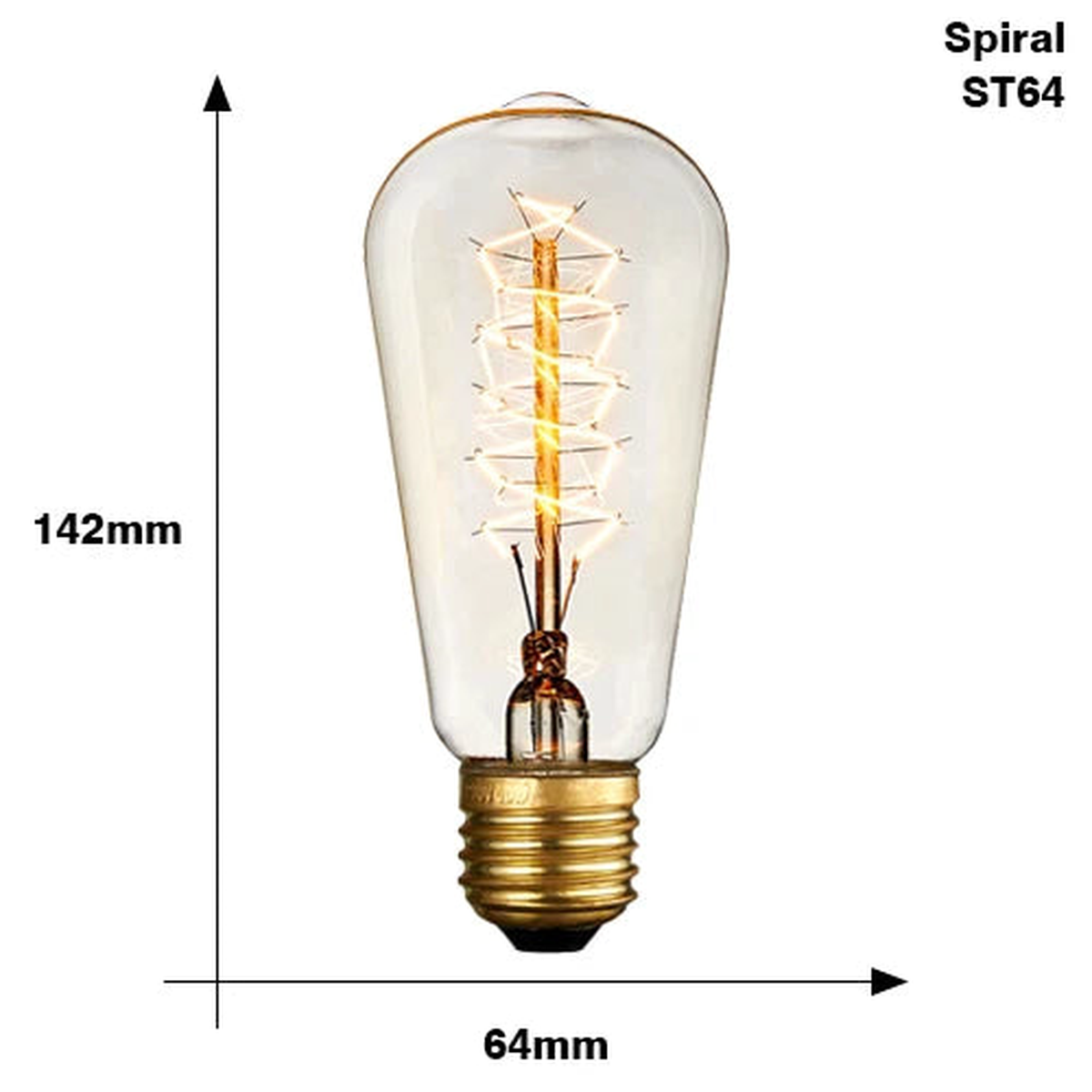 Retro Edison Bulb E27 220V 40W ST64 G80 G95 G125 Ampoule Vintage Edison Bulb Incandescent Lamp Filament Light Bulb Home Decor - ST64 spirai 220V | E27 40W