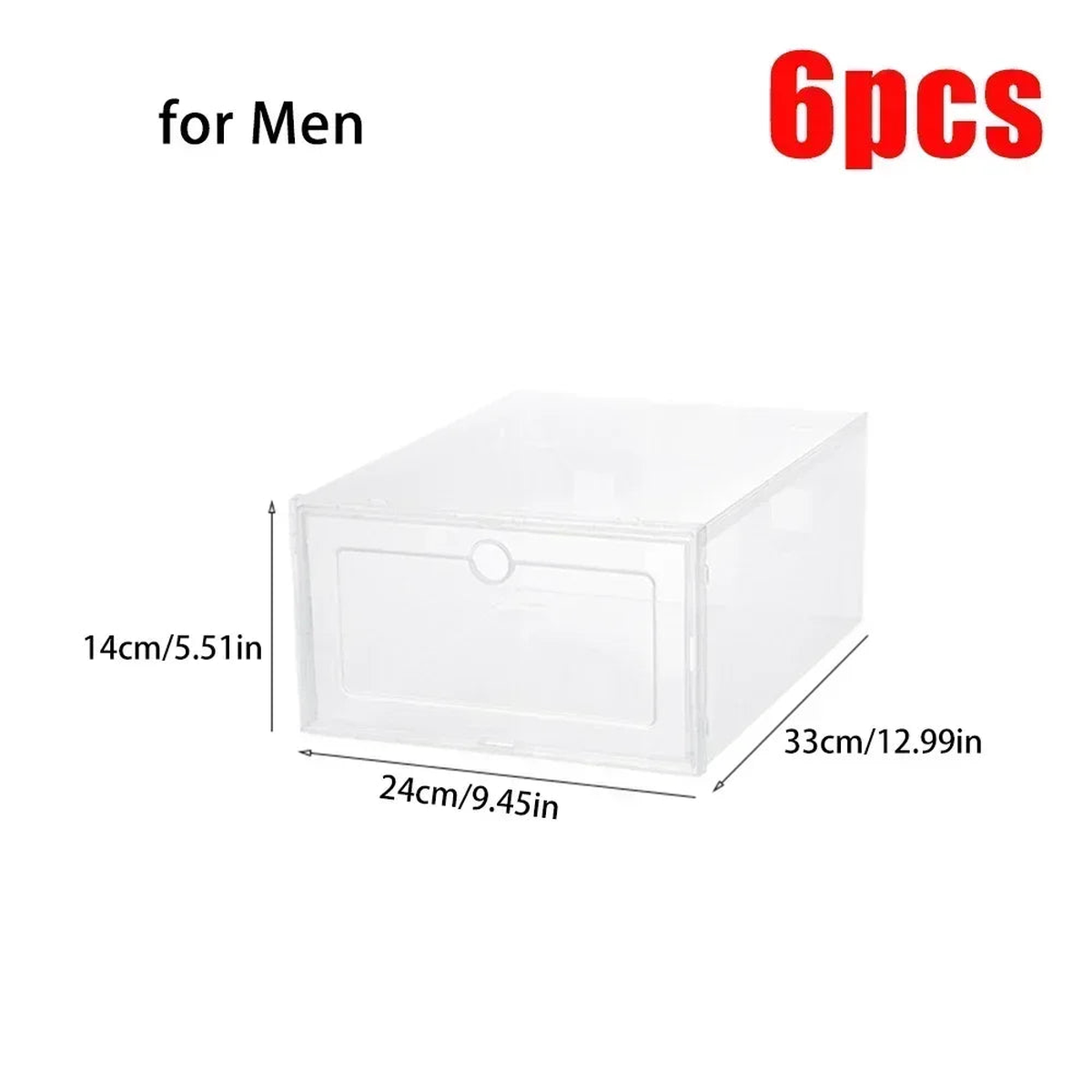 6pcs Transparent Shoe Boxes Stackable Shoe Cases Storage Plastic Shoes Box Dustproof Sneaker Boxes Shoes Furniture Organizers - 6Pcs for Men