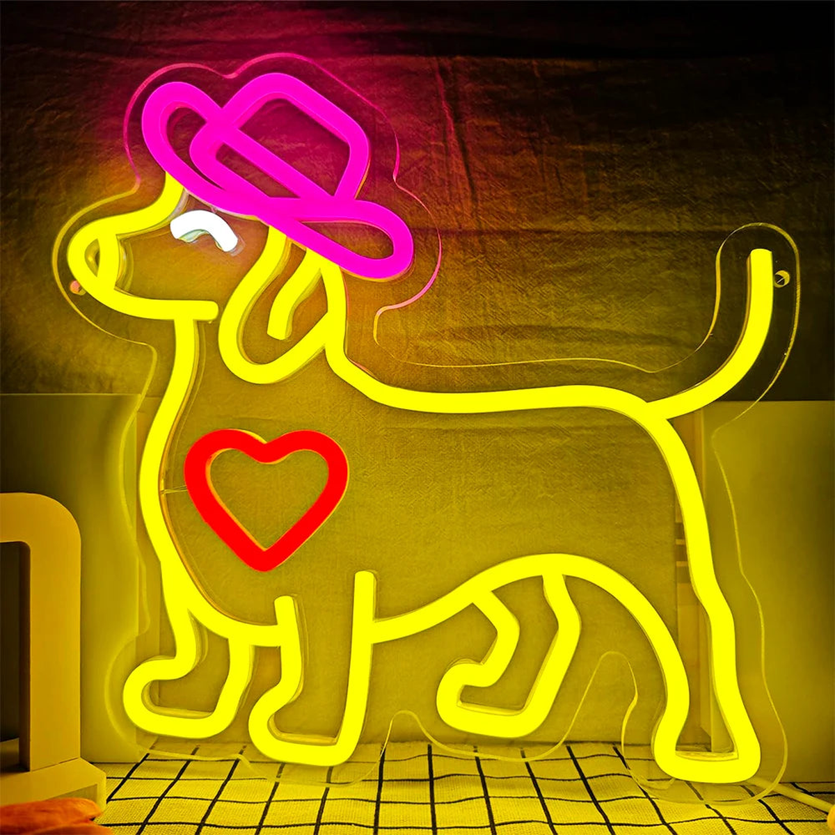 Dachshund Neon Sign For Wall Decor Cute Dog Neon Sign Led Light Up Sign For Pet Shop Bedroom Party Art Wall Dimmable Decor USB - 31.5X30cm