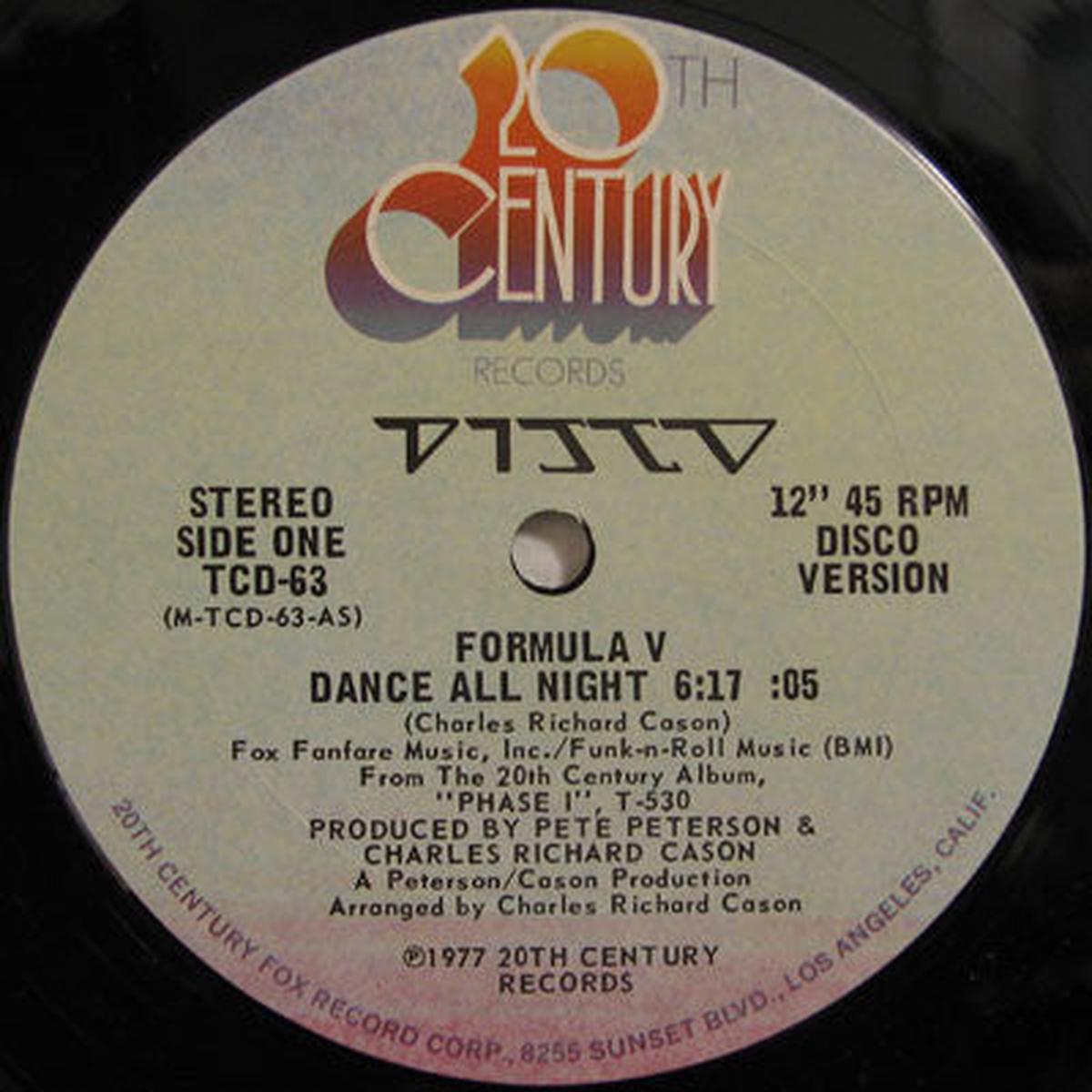 Formula V - Dance All Night (12") (VG+)