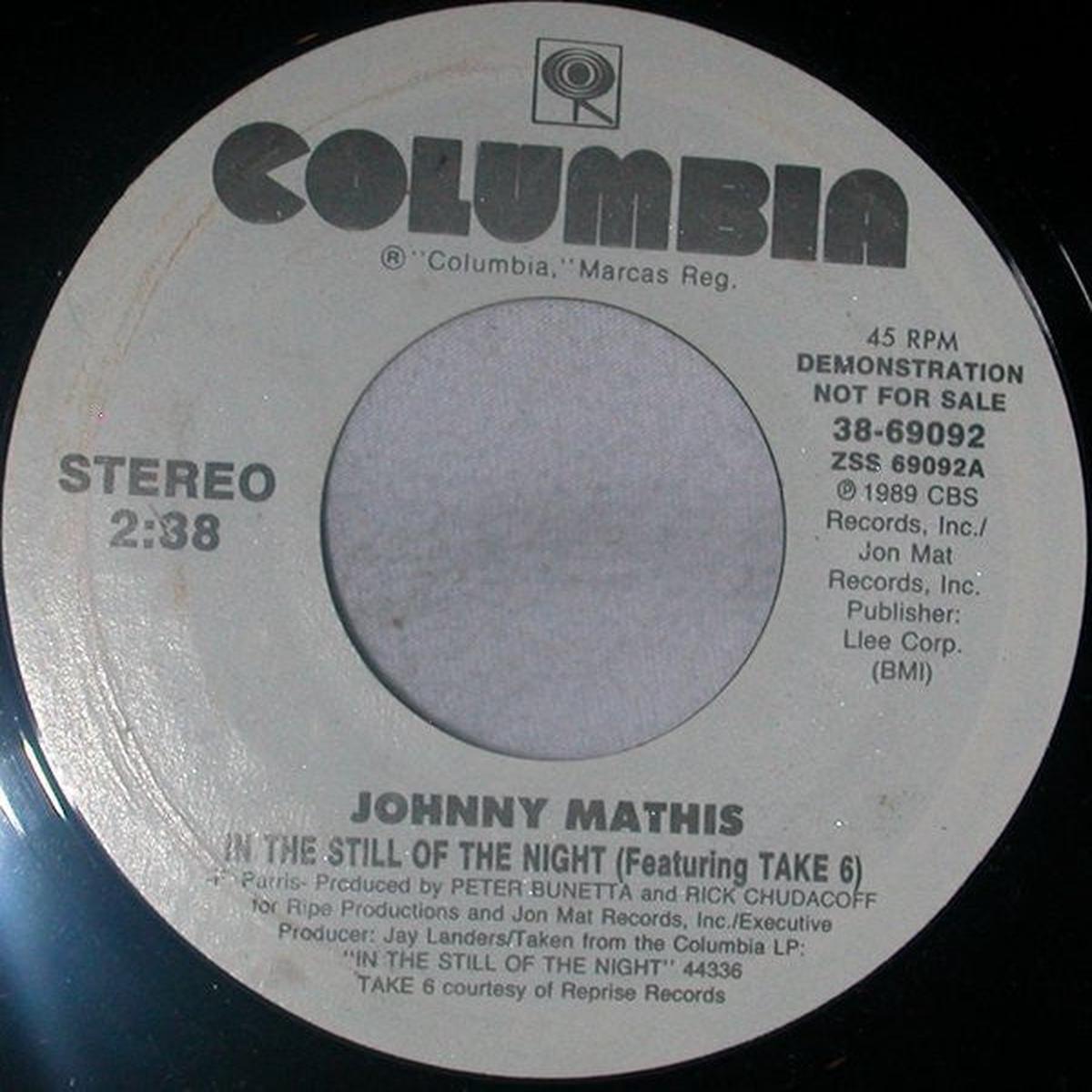 Johnny Mathis Featuring Take 6 - In The Still Of The Night (7", Promo) (NM or M-)