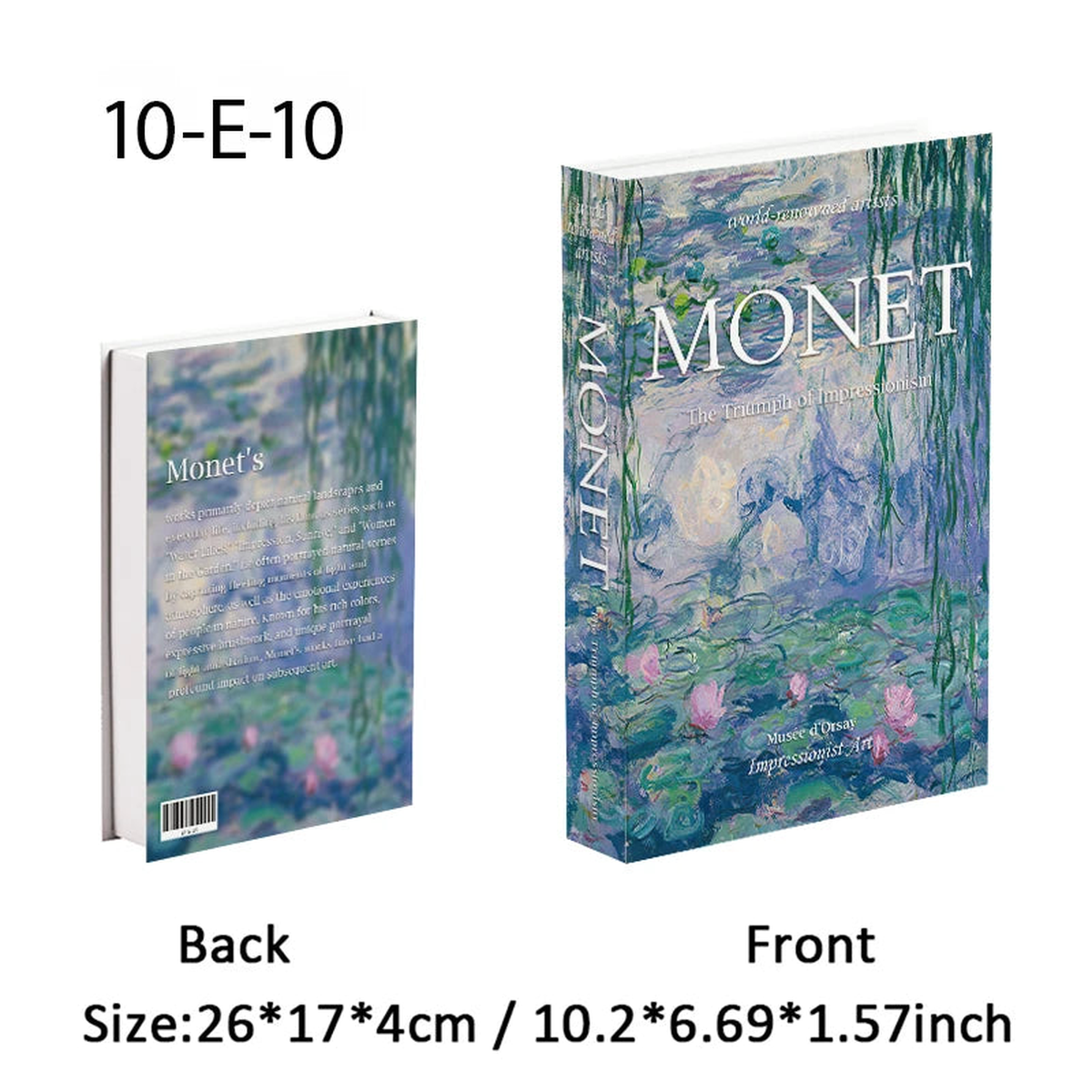Monet Luxury Fake Book Storage Box Picasso Bauhaus Boho Decorative Books Van Gogh Simulation Book Coffee Table Shelf Home Decor - 10E10 | NOT OPEN | China Mainland
