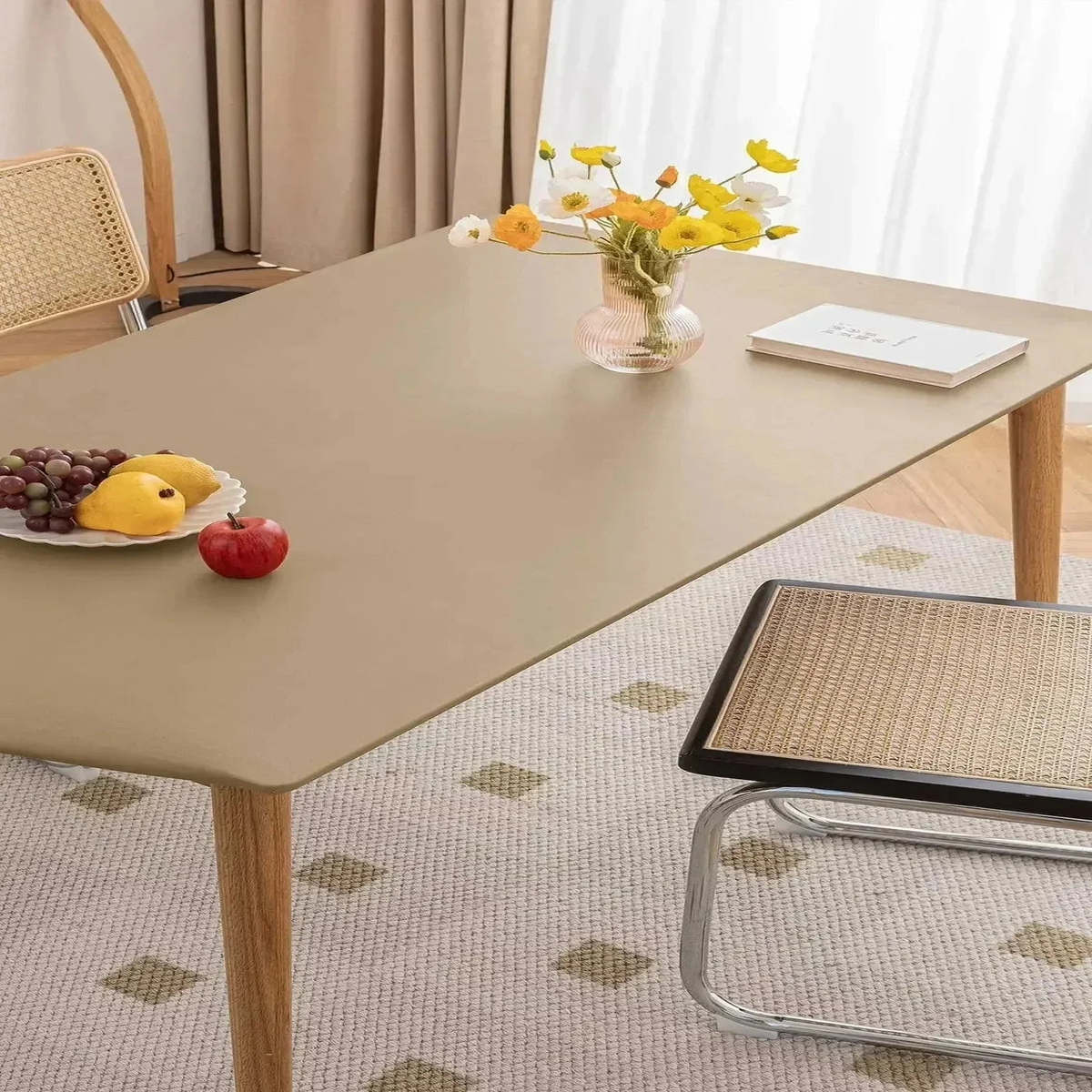 1PC Leather Elastic tablecloth Custom Square Round Table cover Waterproof dinning table cloth Protector Desk mat - Khaki | 80x120cm
