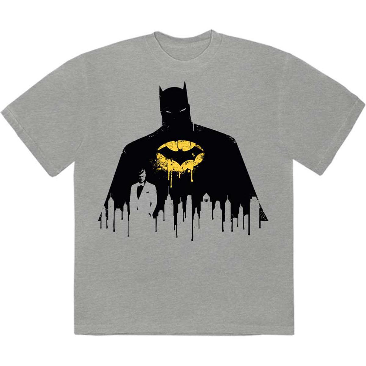 DC Comics Batman Silhouette Drip - Grey | M