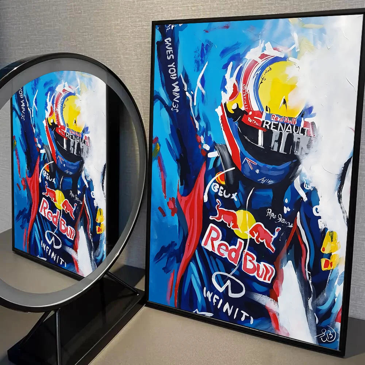 1PC 2023 Watercolor Formula One Grand Prix Racing Driver Graffiti Poster Self-adhesive Art Waterproof Paper Sticker Coffee House - z2 | 21x30cm No Frame