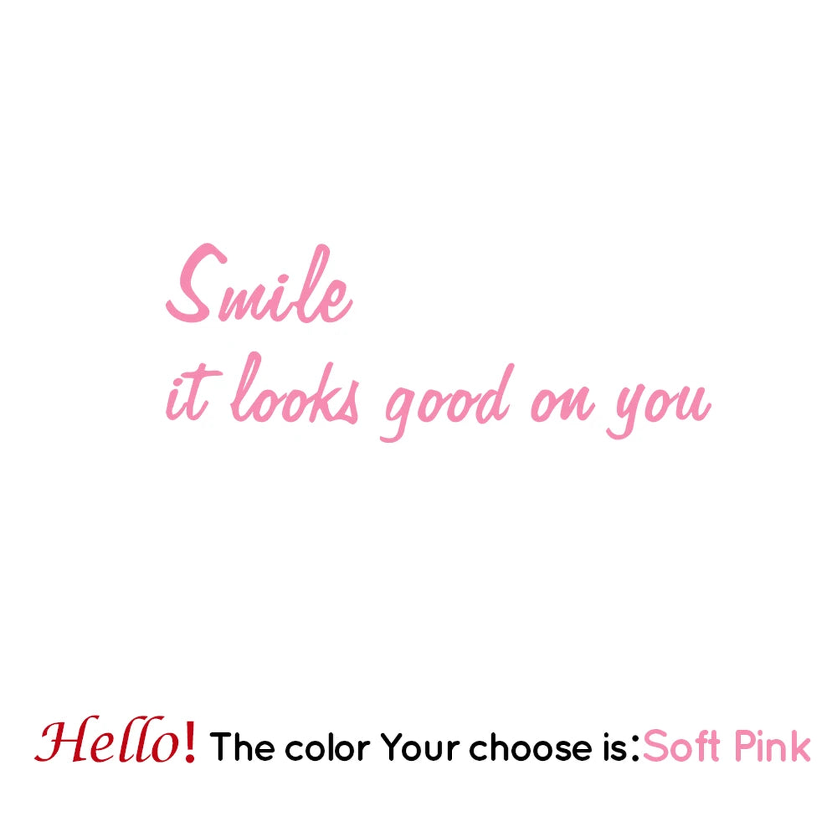 Smile It Looks Good On You Vinyl Mirror Wall Stickers Wallpaper For Wedding Home Party Decor Wallpaper - softpink | M 28cmX10cm