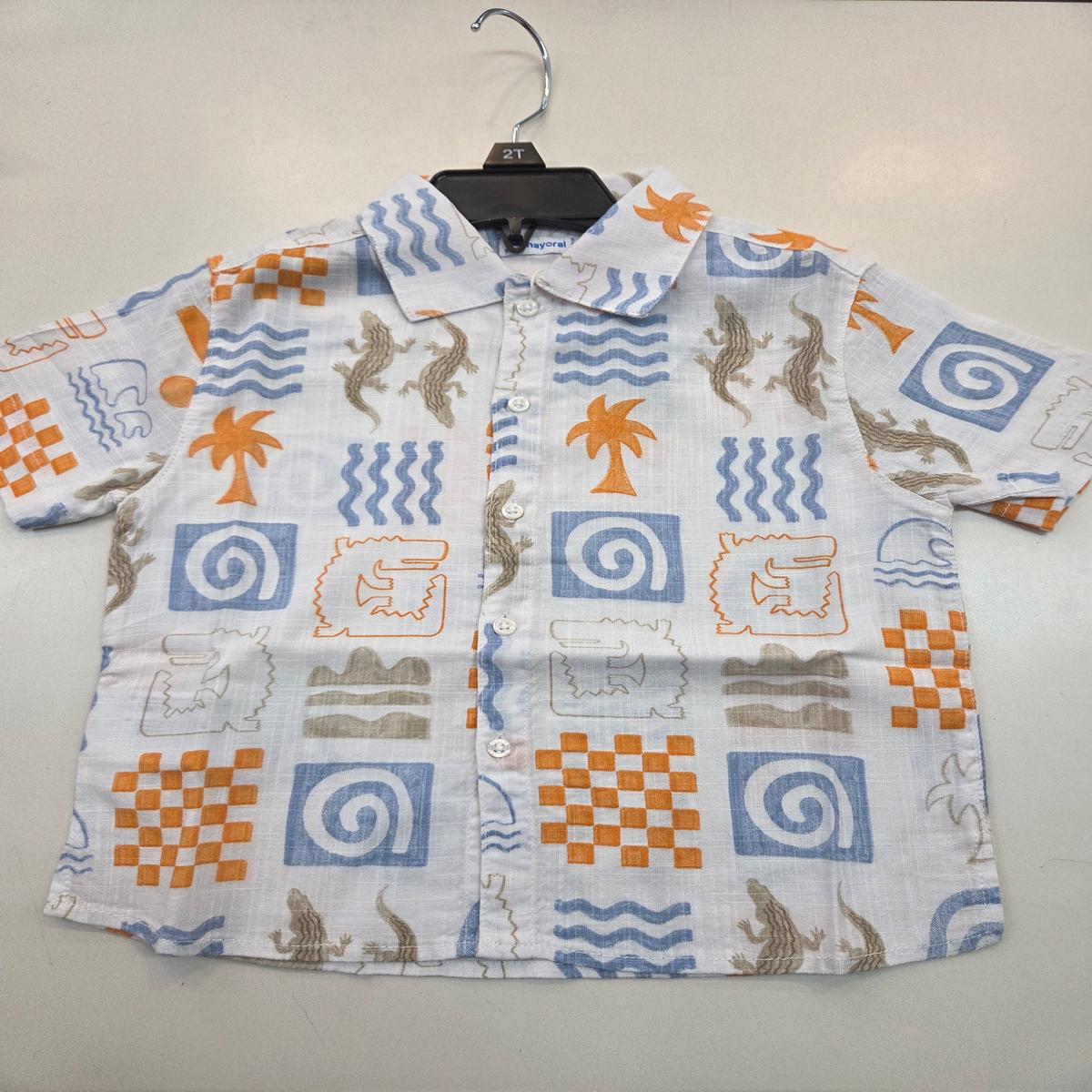 Print Button Down Shirt - 6