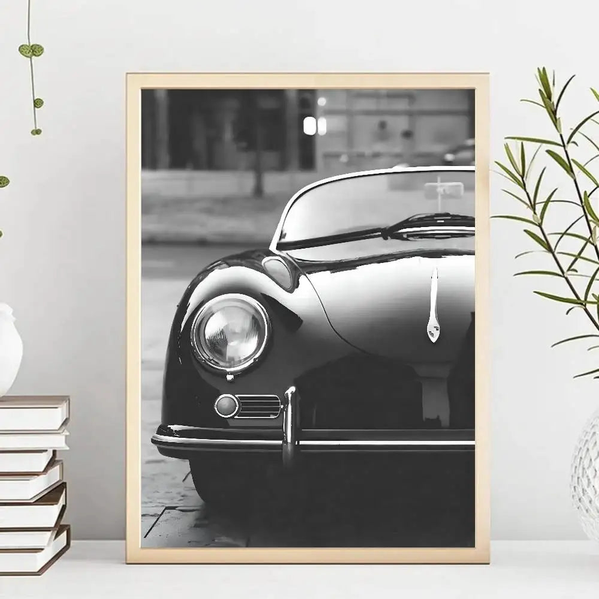 1PC Modern Fashion Art Simple Black And White Luxury Car Poster Self-adhesive Art Waterproof Paper Sticker Coffee House Room - z3 | 30x40cm No Frame