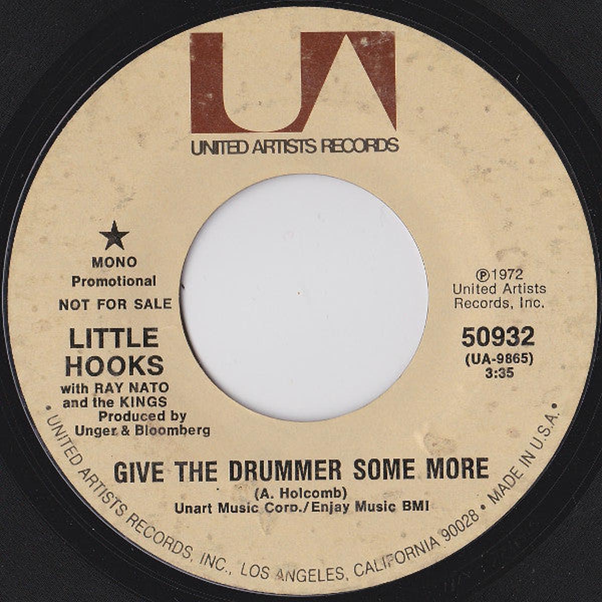 Little Hooks With Ray Nato And The Kings - Give The Drummer Some More (7", Mono, Promo) (VG)