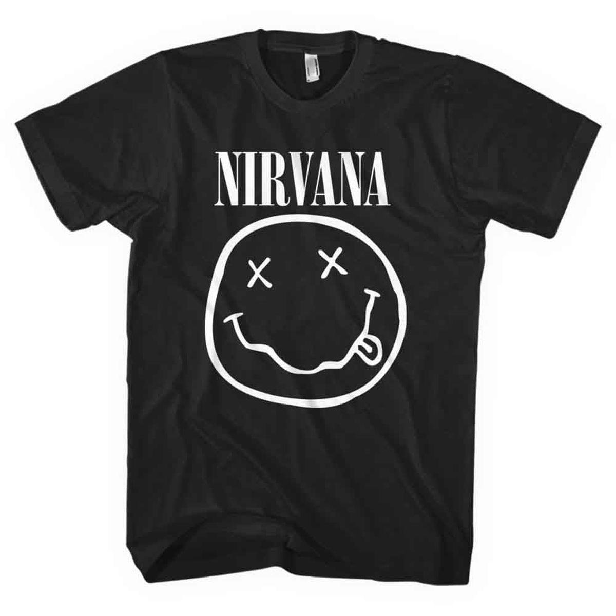 Nirvana White Happy Face - Black | S