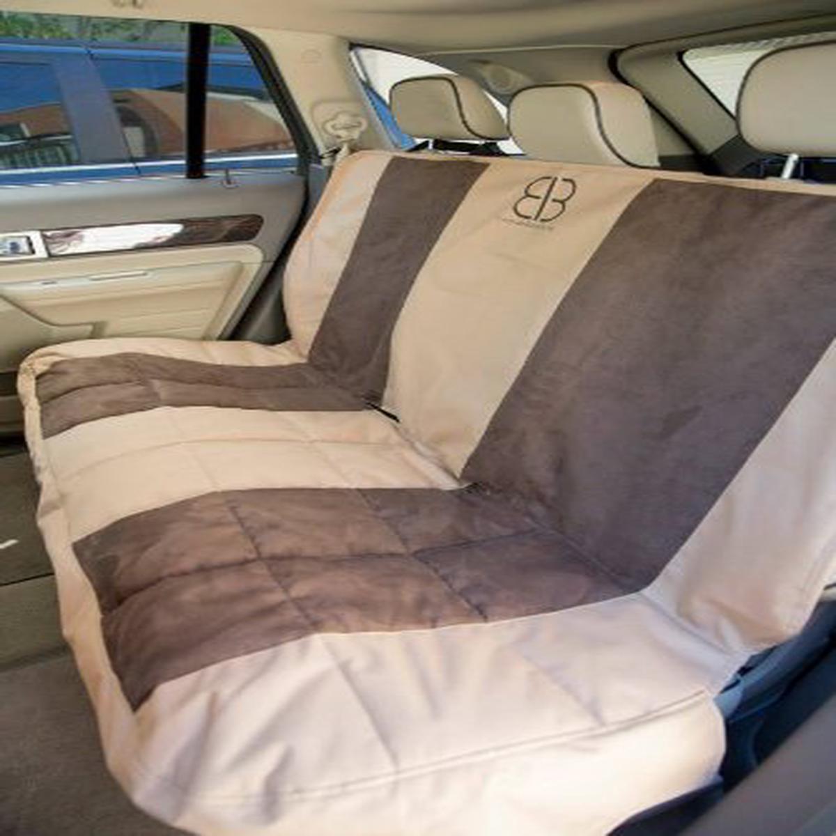 Petego EB Velvet Multi-Fabric Front Seat Protector, Anthracite-Black - Tan-Espresso | Rear XLUV