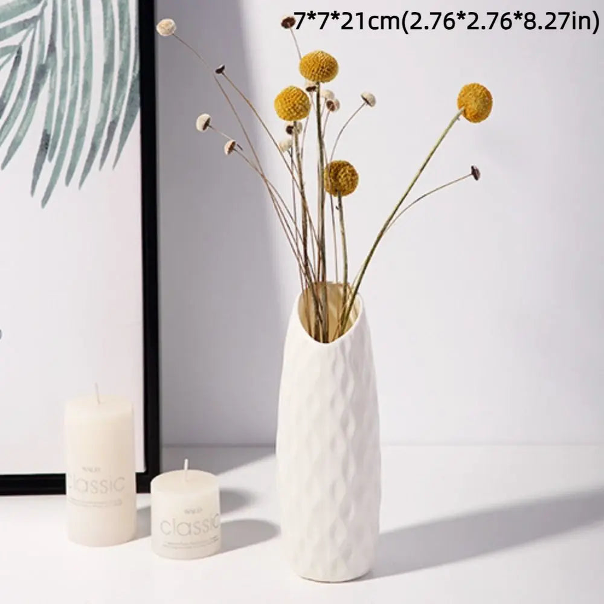 1PC Plastic Spiral White Vase Nordic Creative Flower Arrangement Container For Kitchen Living Bedroom Home Decoration Ornament - 05(21cm)