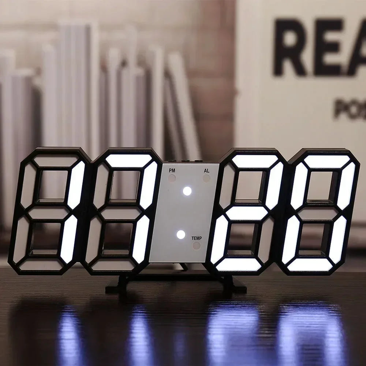 3D LED Digital Clock Wall Decoration Glow Night Mode Decoration for Bedroom Adjustable Electronic Watch Room Decor Aesthetics - 04