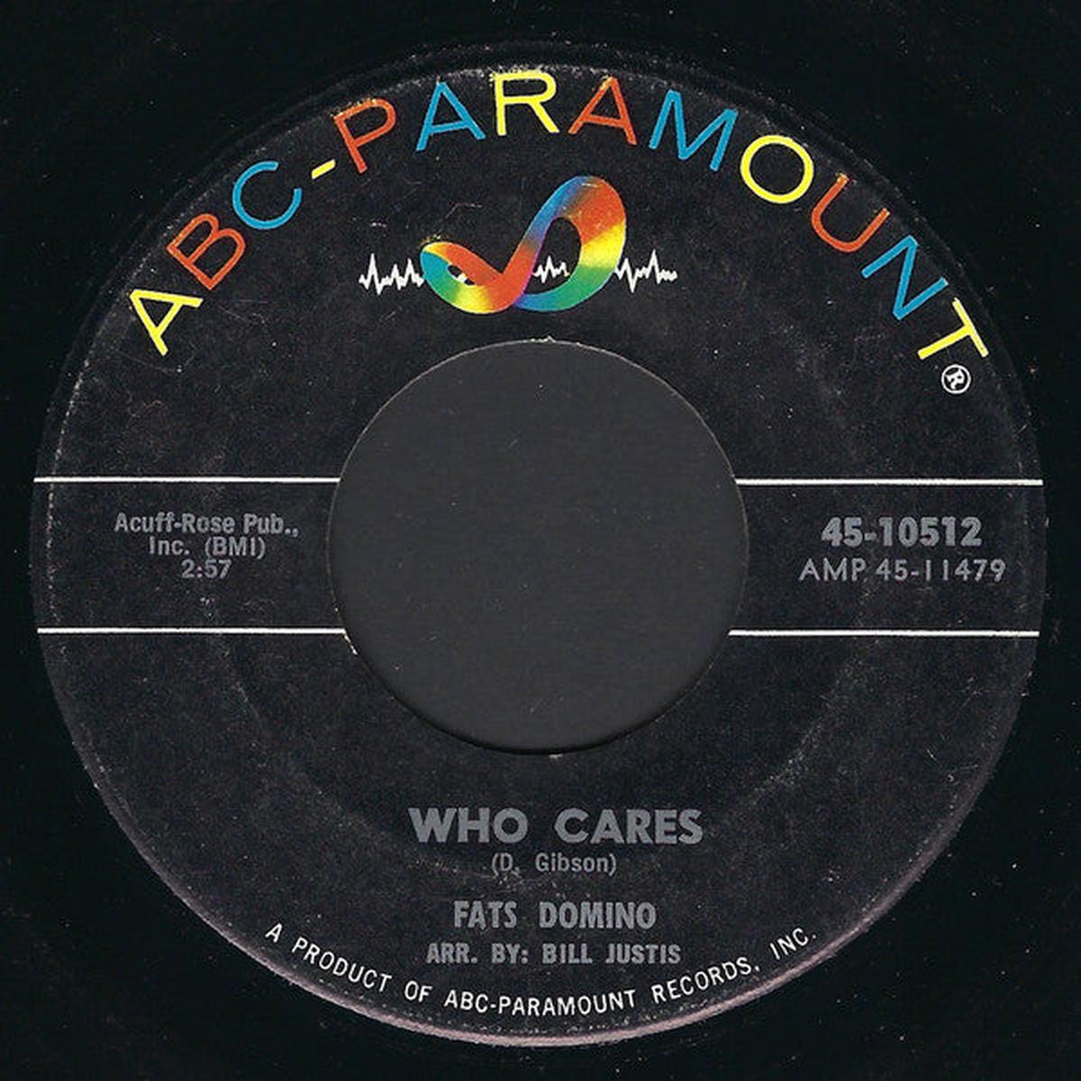 Fats Domino - Who Cares / Just A Lonely Man (7") (VG+)