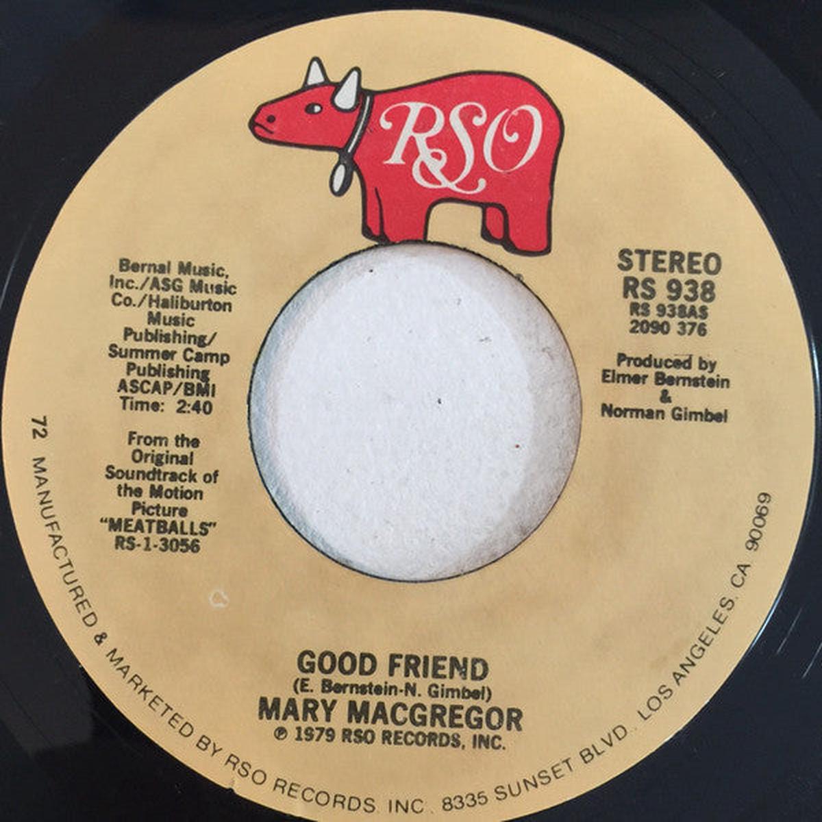 Mary MacGregor - Good Friend (7", Single, 72) (NM or M-)