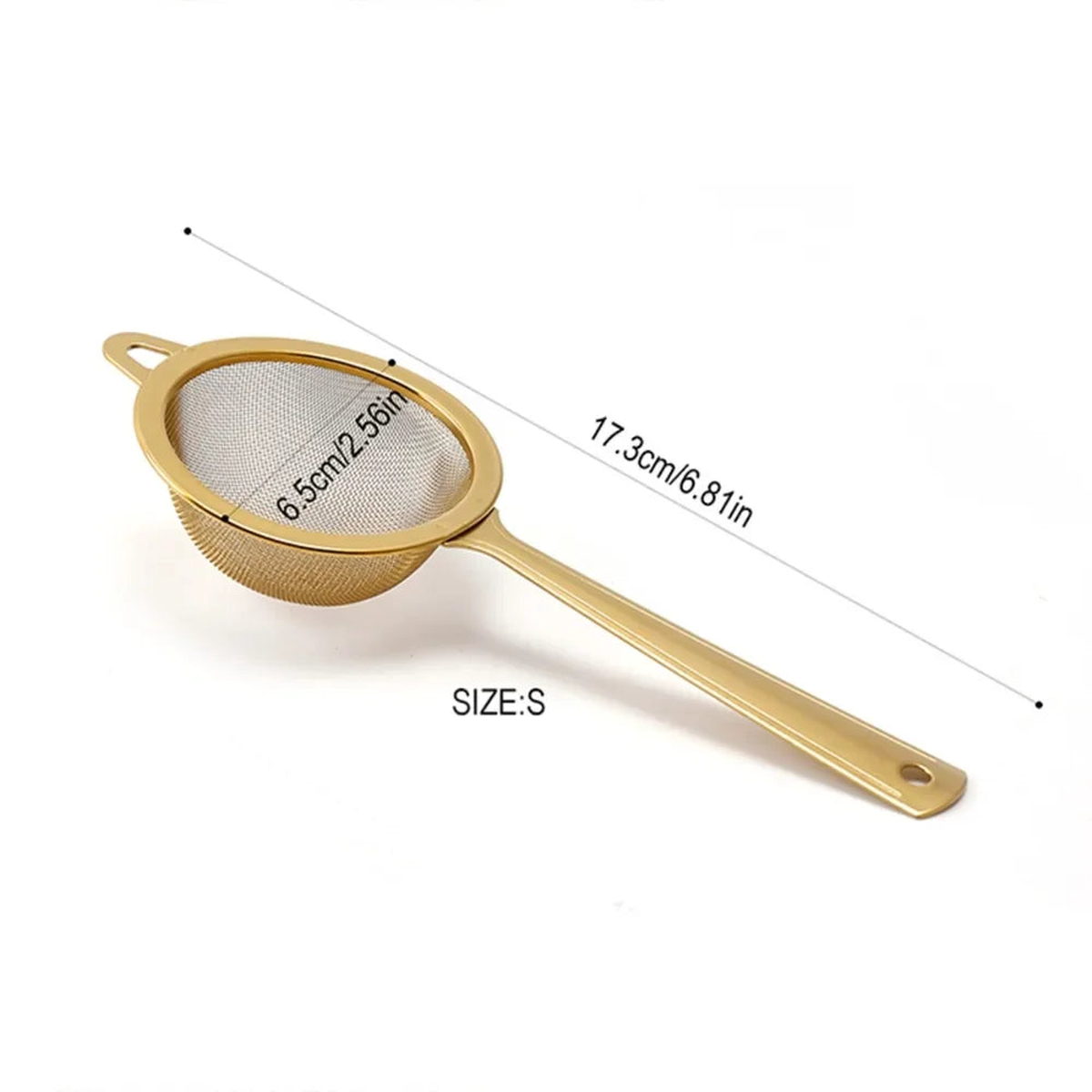 New Stainless Steel Matcha Sifter Very Fine Mesh Easy to Clean Fine Mesh Strainer Rust-Proof Small Food Sifters for Kitchen - Gold-6.5cm