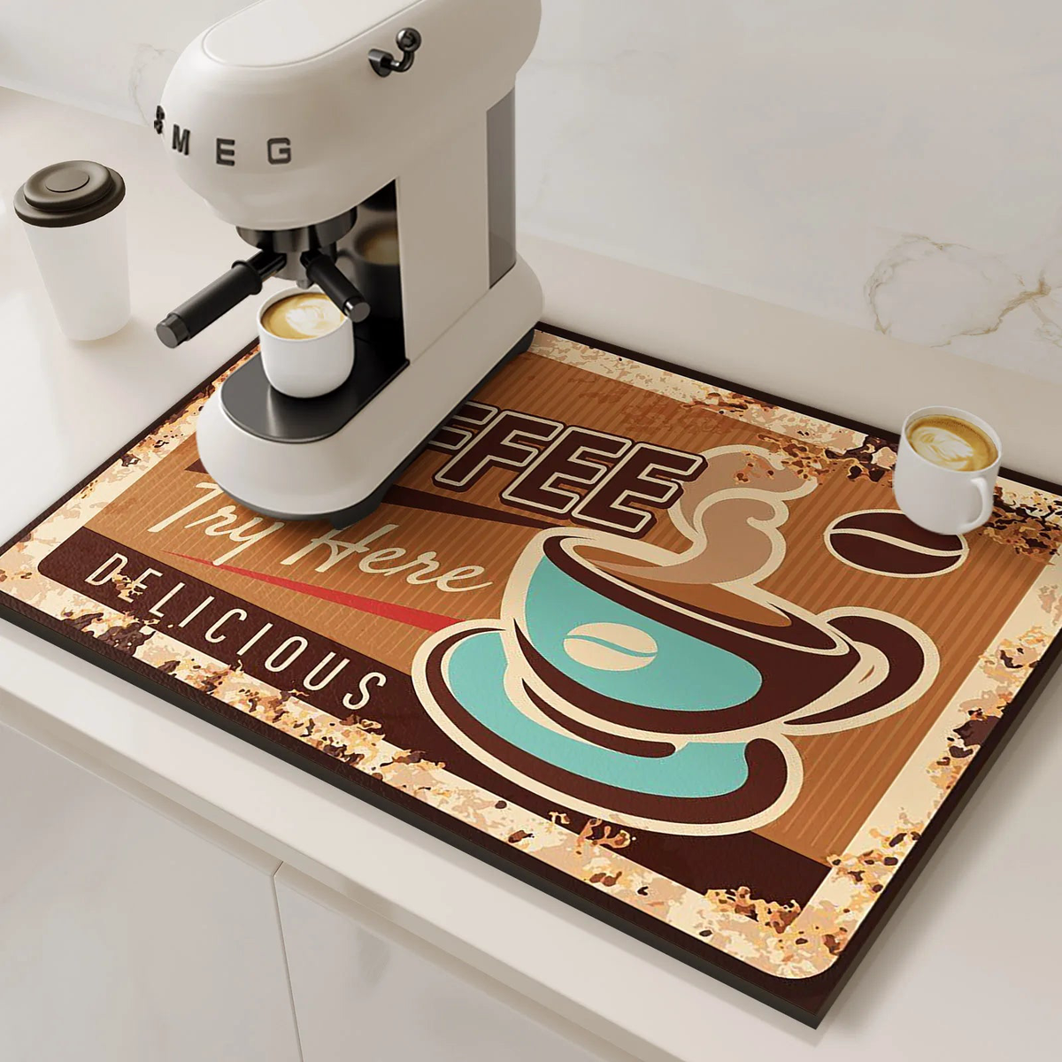 Coffee Machine Mat Absorbent Waterproof Dish Drying Mats For Kitchen Drain Pad Tableware Non-slip Draining Placemat - 1 | 50x60cm