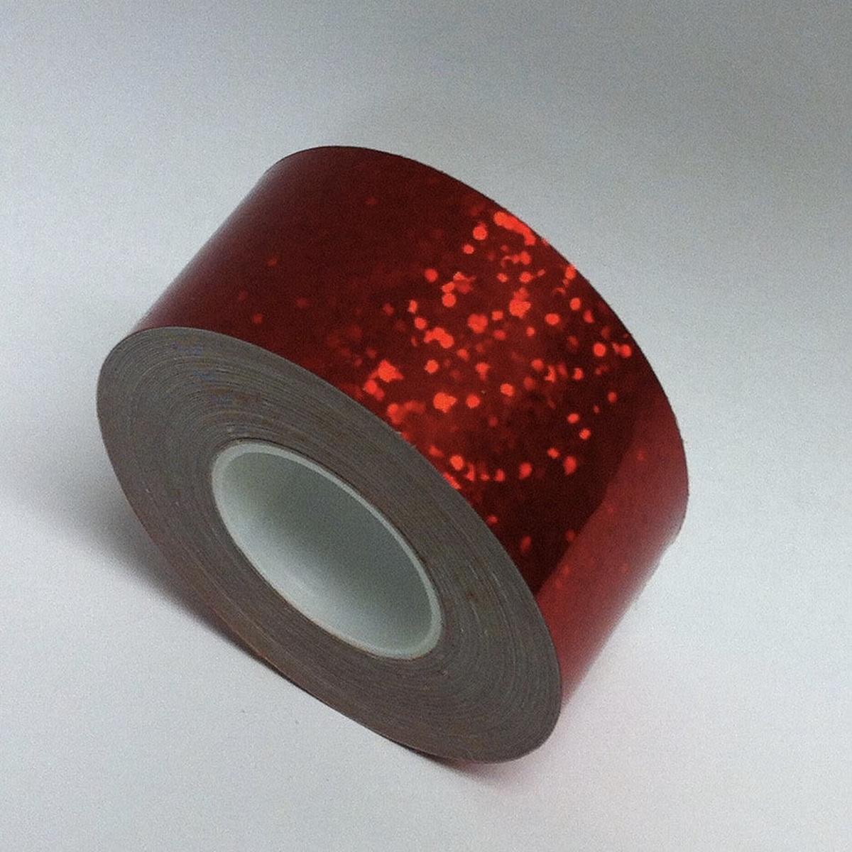 Glittering Sequins Tape, Holographic Tape That Sparkles - 1/4 inch x 50 feet | cherry red