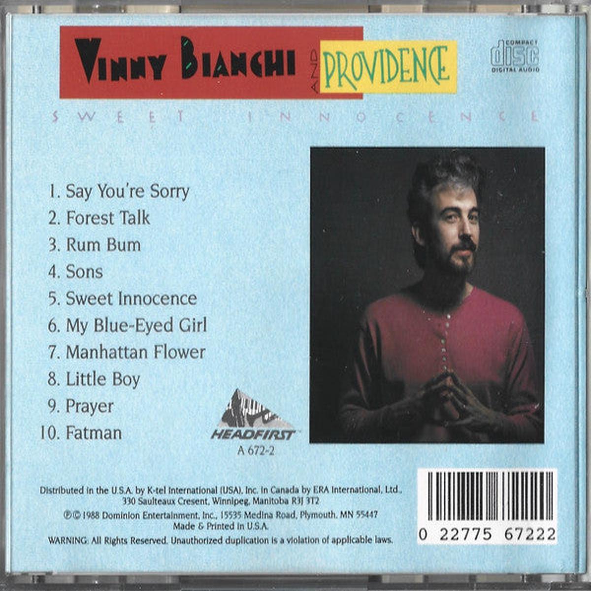 Vinny Bianchi And Providence  Sweet Innocence CD VG+/VG+