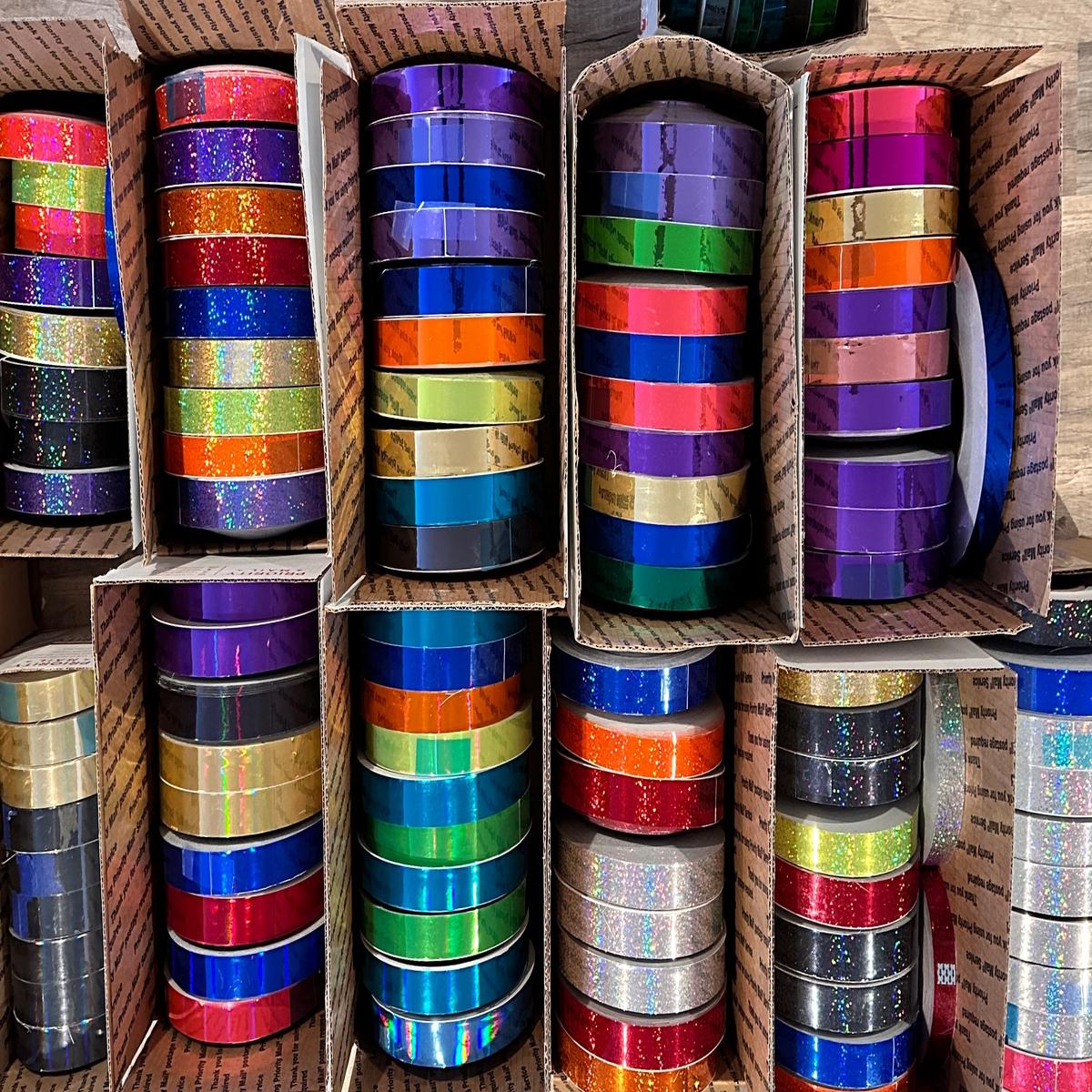 BIG Surplus Tape 1 inch x 300 feet, Holographic Sequins Sparkle - Copper