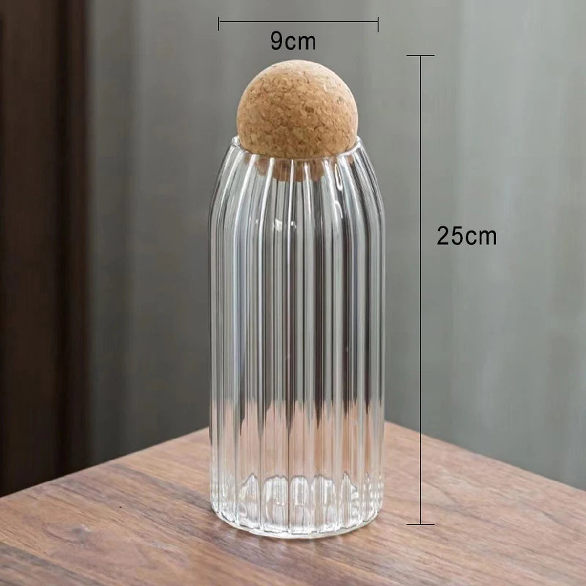 Cork Stopper Transparent Glass Sealed jar High Borosilicate Glass can Kitchen Food Tea Candy Coffee Beans spices Storage Tank - 1300ML