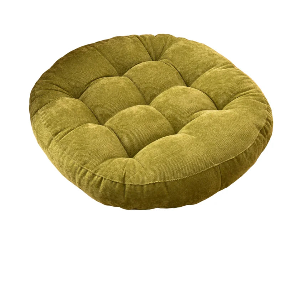 Round Large Floor Seat Pillows Gray Tufted Corduroy Cushions for Outdoor Yoga Tatami Chair Pad Casual Seating Reading Cushion  - corduroy green | Round 55cm