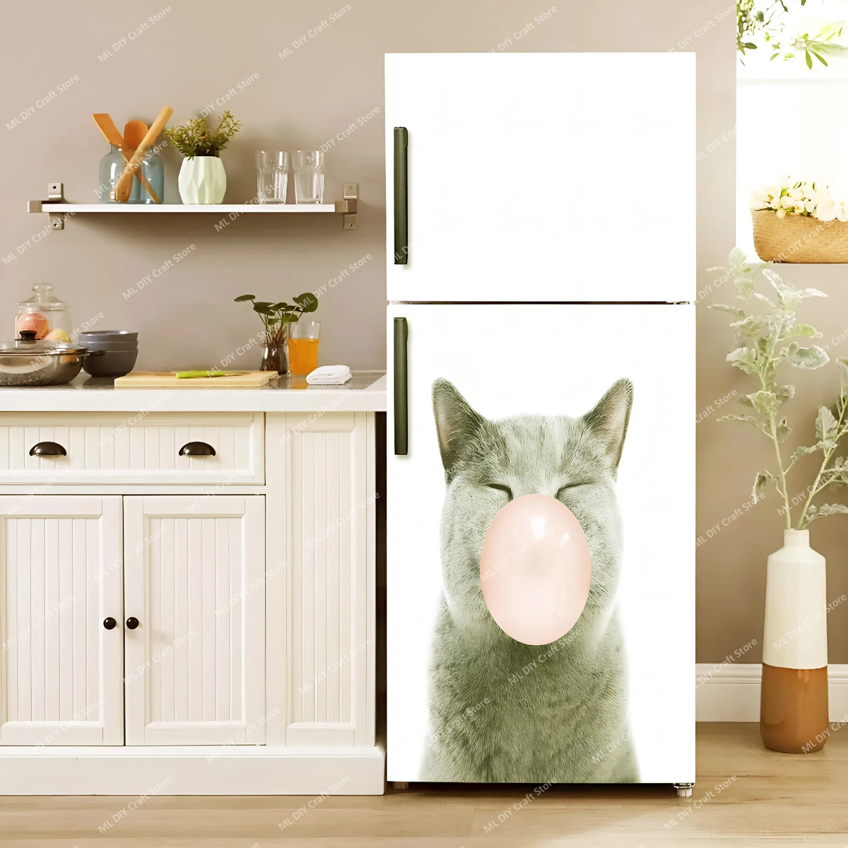 Coke Vending Machine Mural Refrigerator Door Art Mural Sticker Peel and Stick Phone Booth Coffee Wallpaper Fridge Door Decals - 10 | 60x180cm (cut 2pcs)