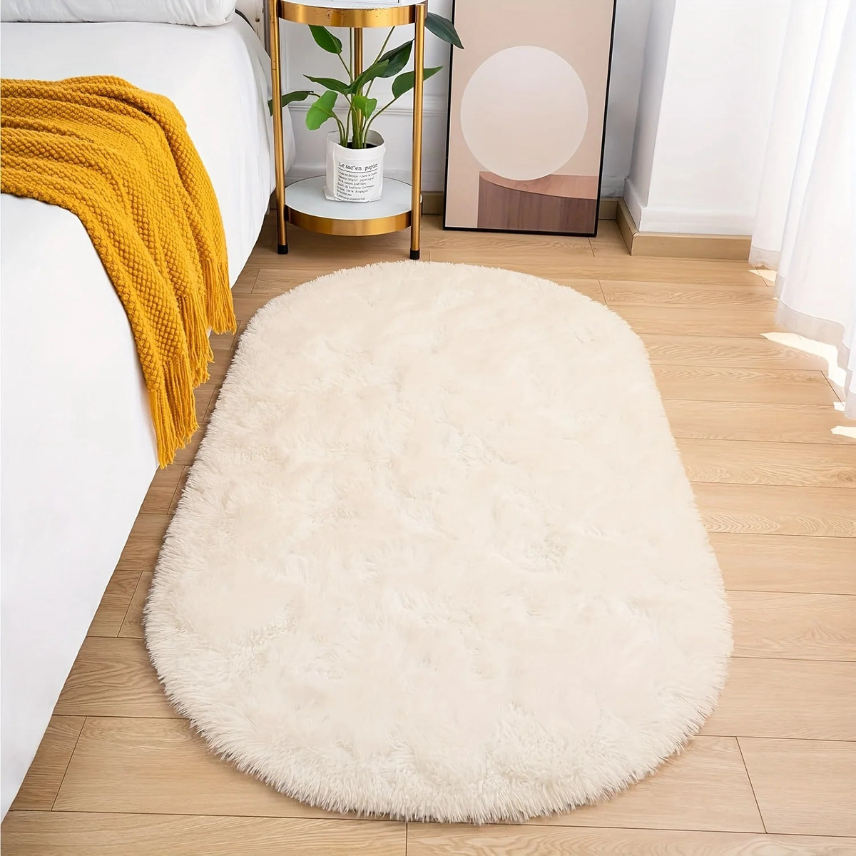 VIKAMA Grey Dense Silk Carpet Winter Warm Carpet Bedroom Bedside Rugs Living Room Sofa Carpet Long Hair Soft Floor Mat Home Dec - SM1 | 60X120CM(2X3.9FT