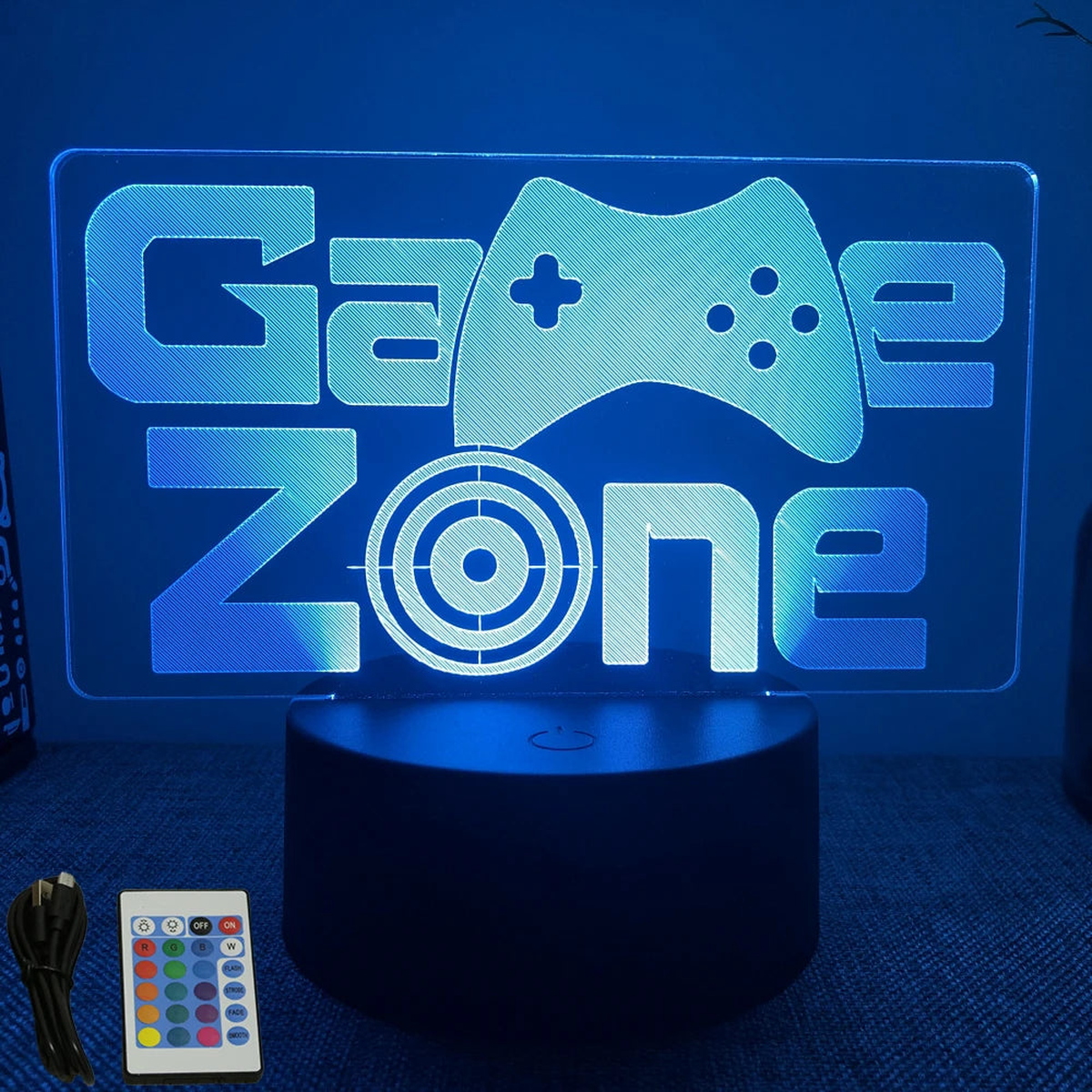 NEON GAMER 3D Lamp LED Night Light Gaming Setup RGB Children's Lamps Gamer Room Decoration Bedroom Table Lamp Personalized Gifts - B16-Gaming 02