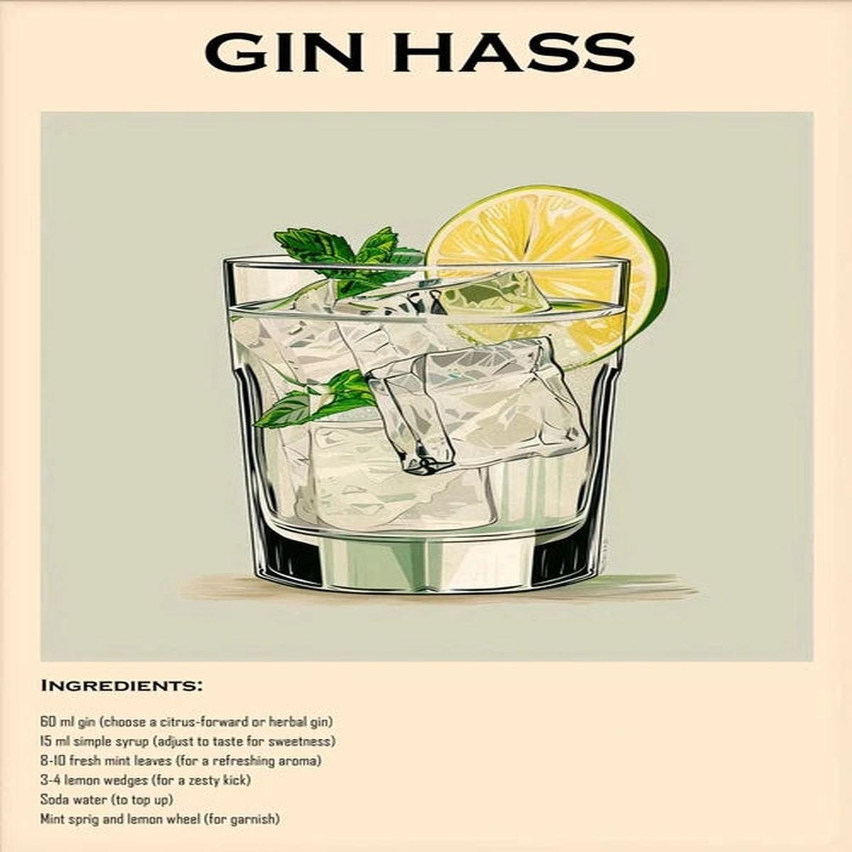 Old Fashioned Cocktail Drinks Negroni Mojito Posters Retro Aperol Spritz Canvas Prints Wall Art Painting Pictures Bar Kitchen - 6 | 30x42cm No Frame