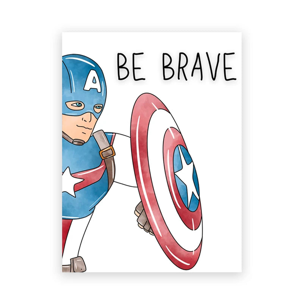 Superhero With Affirmation Quote Art Print Captain America Spider Man Hulk Panther Thor Iron Man Canvas Painting Boys Room Decor - PB29501 | 13x18 cm No Frame