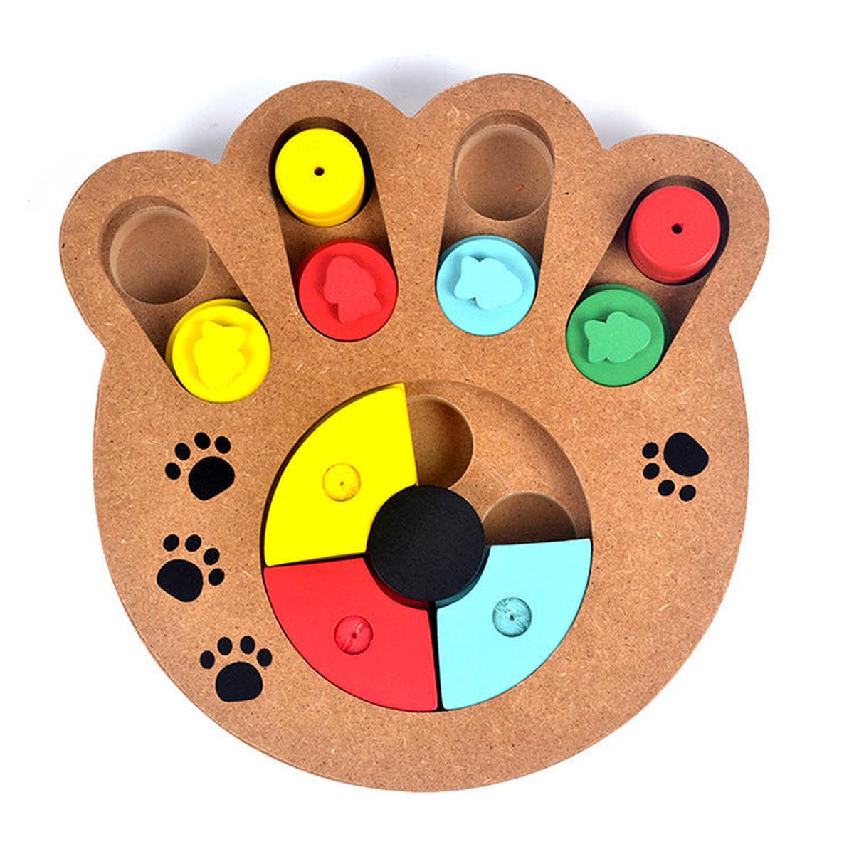Wooden Puzzle Toy for Dogs - Paw print