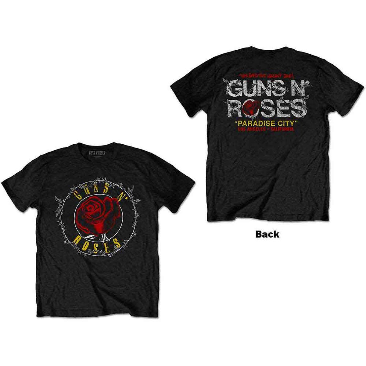 Guns N' Roses Rose Circle Paradise City - Black | M