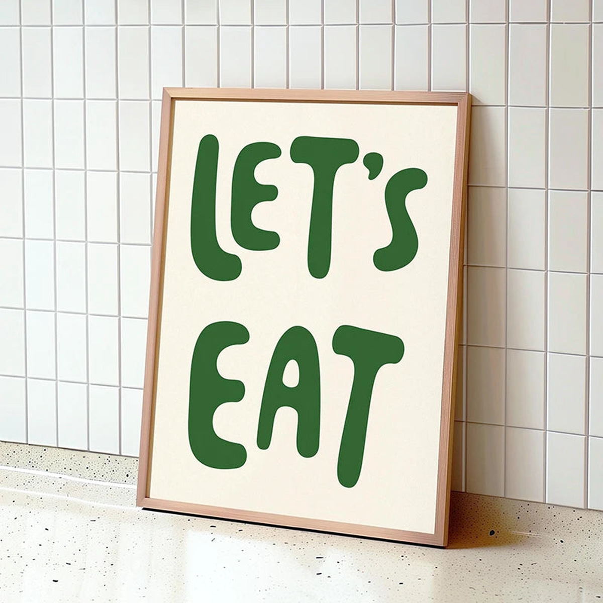 Retro Kitchen Canvas Painting Prints Mid Century Kitchen Print Let's Eat Print Wine Poster for Home Living Room Decor No Frame - 1 | 40x60cm No Frame