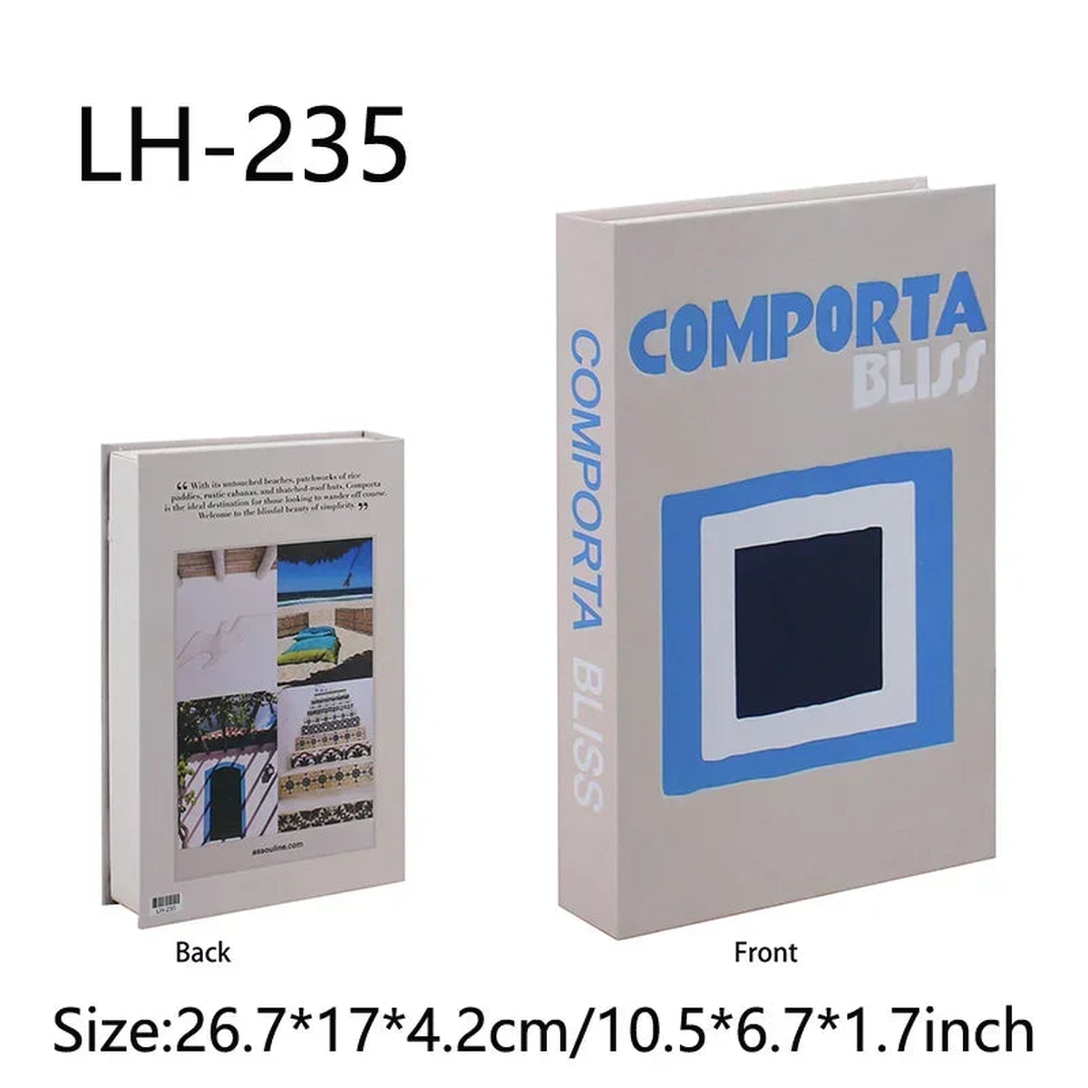 Travel Series Fake Book Decoration Coffee Table Living Room Fashion Fake Book Storage Box Decor Model Room IBIZA CAPRI - LH235 | Open